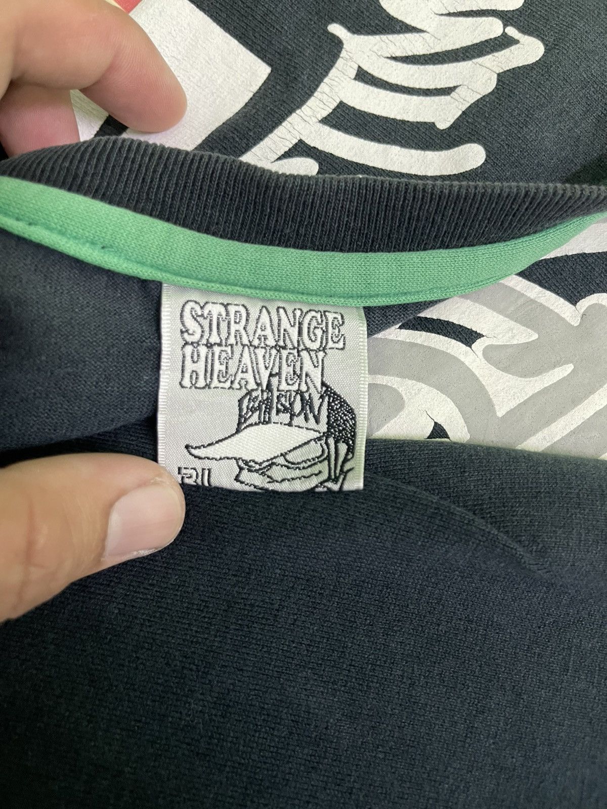 Japanese Brand Thrashed Vintage Strange Heaven Long Sleeve Shirt Tee Size US L / EU 52-54 / 3 - 11 Thumbnail