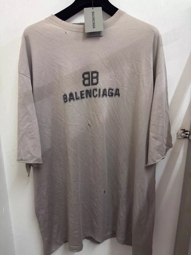 Balenciaga Balenciaga Distressed Mosaic Short Sleeve Tee - dmc Size US M / EU 48-50 / 2 - 1 Thumbnail