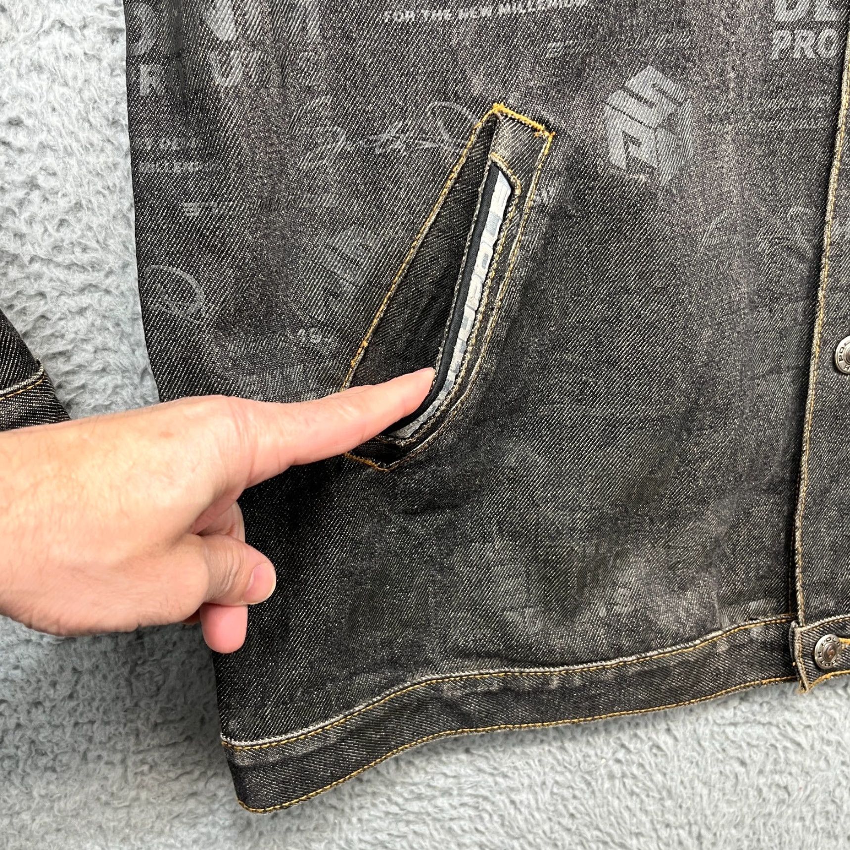 Southpole VINTAGE SouthPole Waxed Denim Jacket Mens XL Black AOP Graffiti Streetwear Logo Jacket Size US XL / EU 56 / 4 - 7 Thumbnail