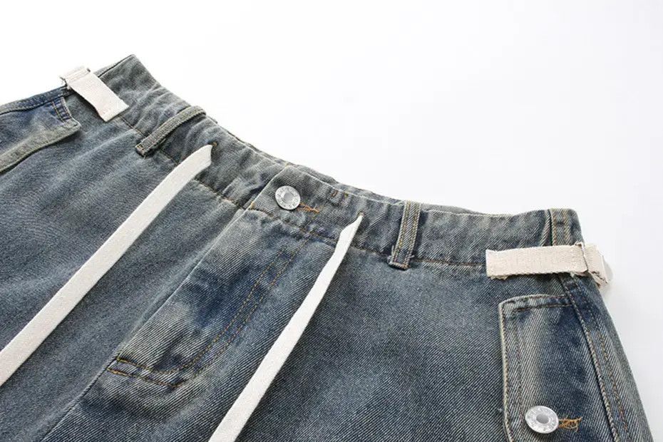 Japanese Brand × Vintage Wide Leg Baggy Y2K Drawstring Cargo Jorts Size US 30 / EU 46 - 6 Thumbnail