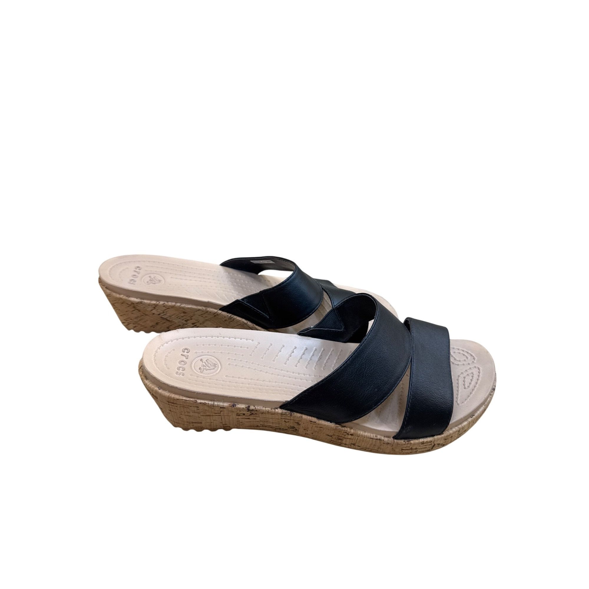 Crocs Crocs Womens Black Cork Wedge Sandals Size 10W SKU8135 Size US 10 / IT 40 - 4 Thumbnail