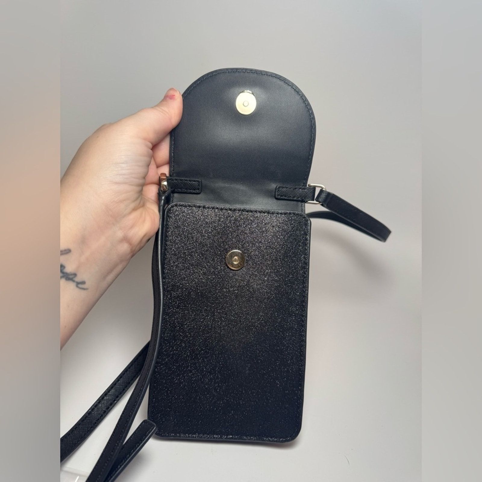 Kate Spade Kate Spade Cameron North South Black Glitter Phone Crossbody Size ONE SIZE - 8 Thumbnail