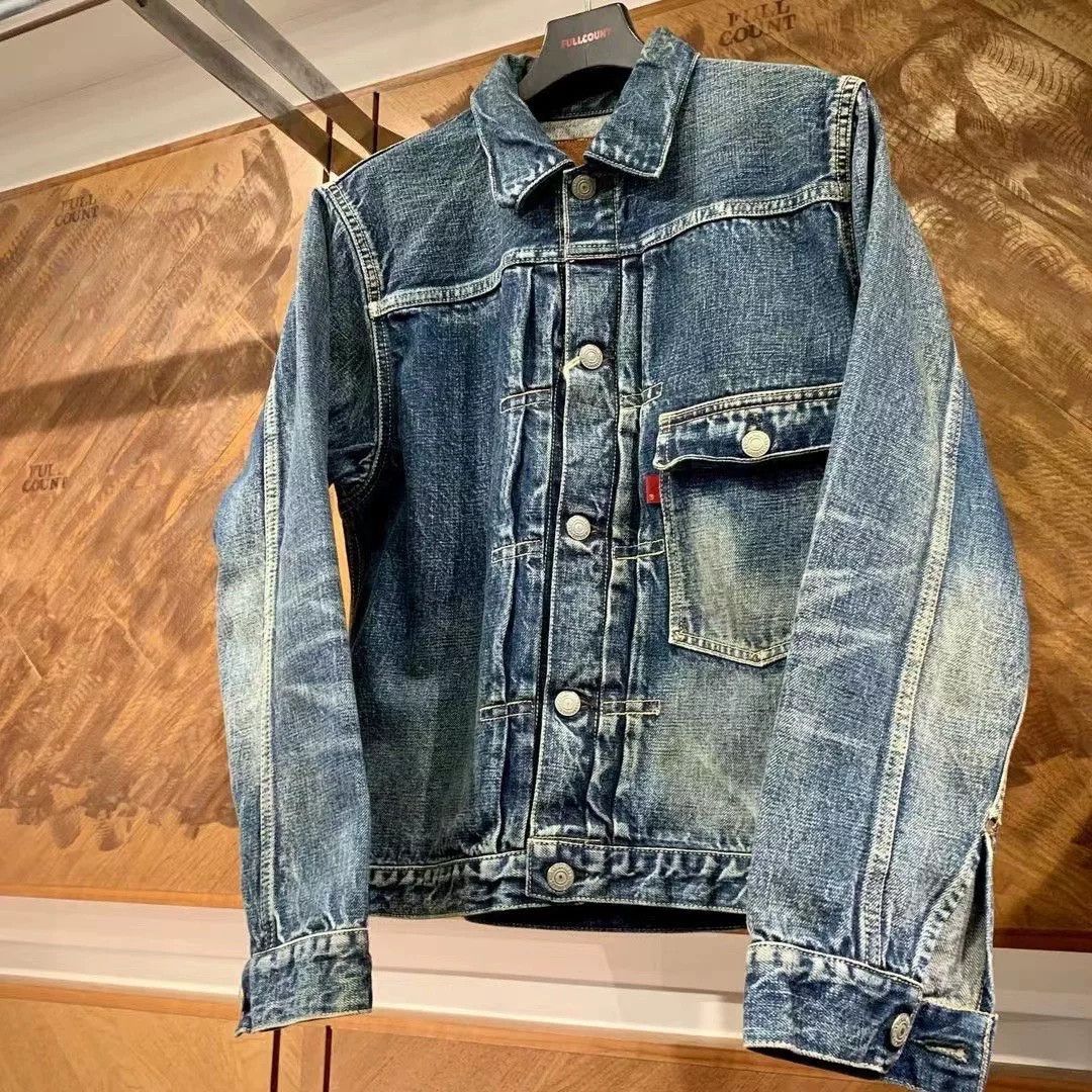 Full Count & Co. Vintage Denim Jacket with Workwear Style Size US M / EU 48-50 / 2 - 1 Thumbnail
