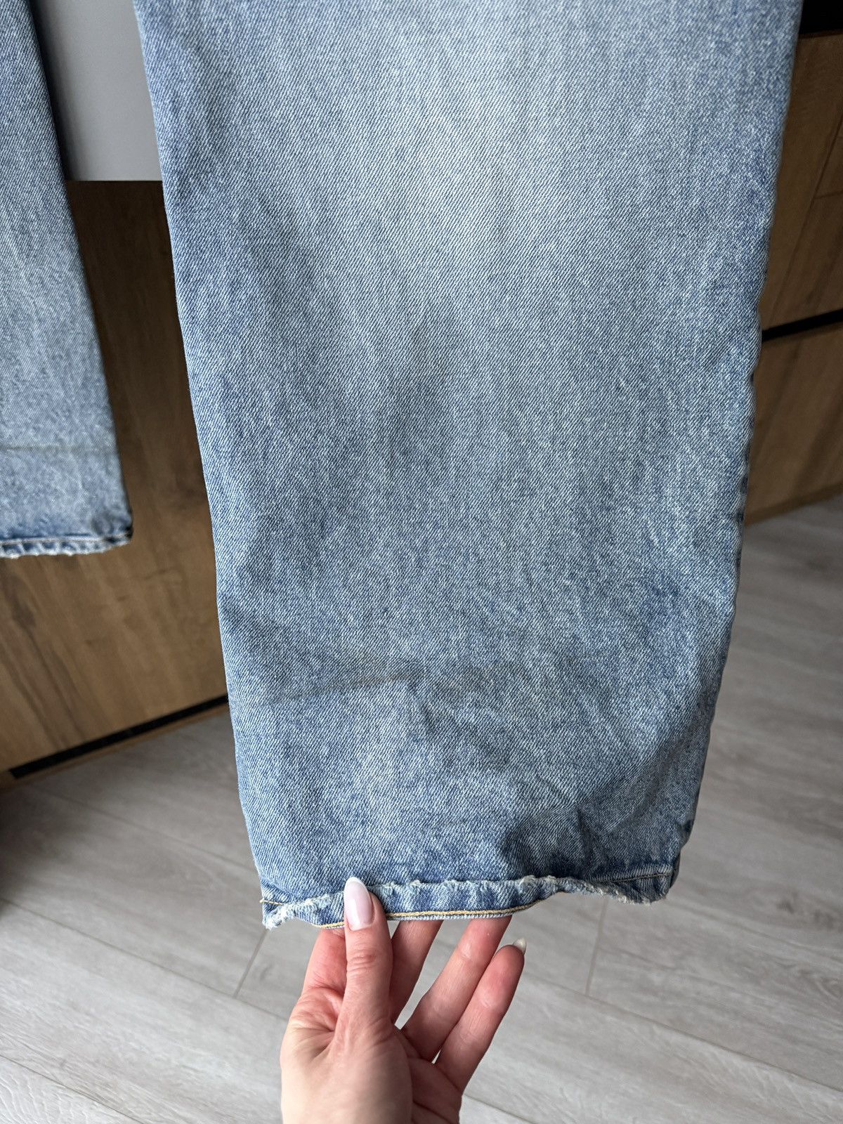 Balenciaga Belenciaga High-Rise Straight Blue Denim Pants Size US 27 - 8 Thumbnail