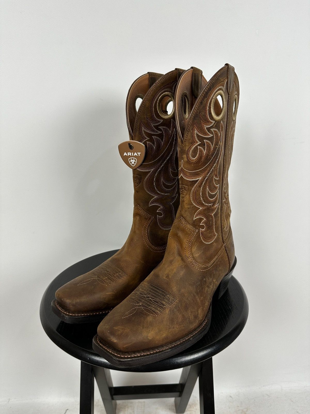Ariat NEW! Ariat Square Toe Western Brown Leather Boots Size US 9 / EU 42 - 8 Thumbnail