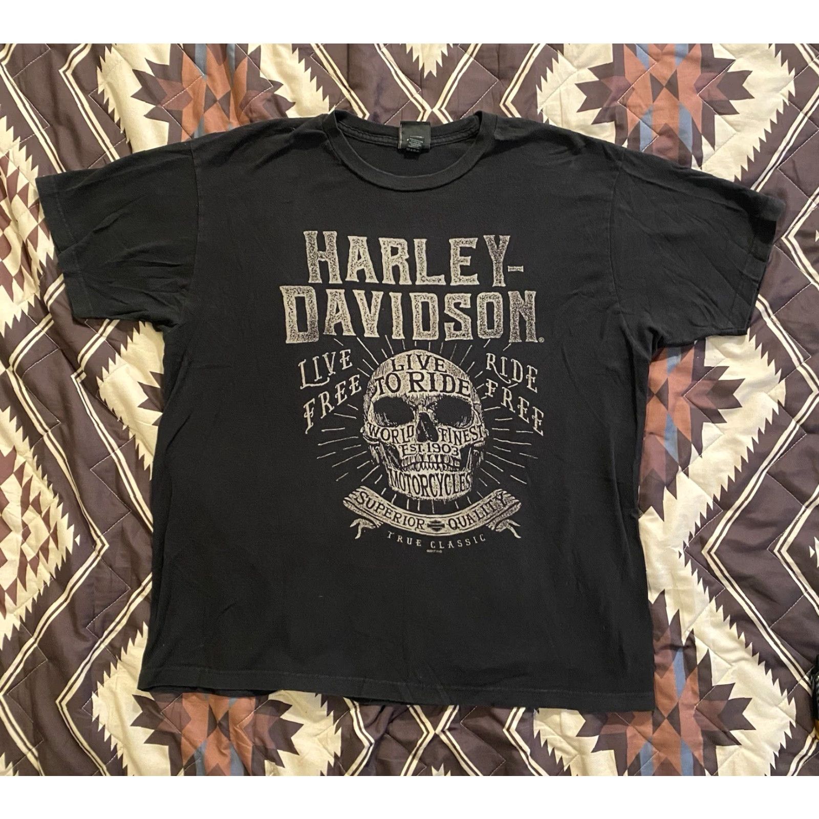 Harley Davidson Harley-Davidson Dallas Texas Double Sided Graphic T Shirt Skull Black XL Men Shirt Short Sleeve Crew Neck Cotton Knits Graphic Print HD Logo Vintage? Size US XL / EU 56 / 4 - 2 Thumbnail