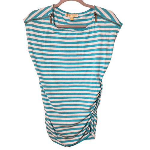 Michael Kors Michael Kors Top Turquoise Sleeveless Ruched Sides Large Size L / US 10 / IT 46 - 1 Thumbnail