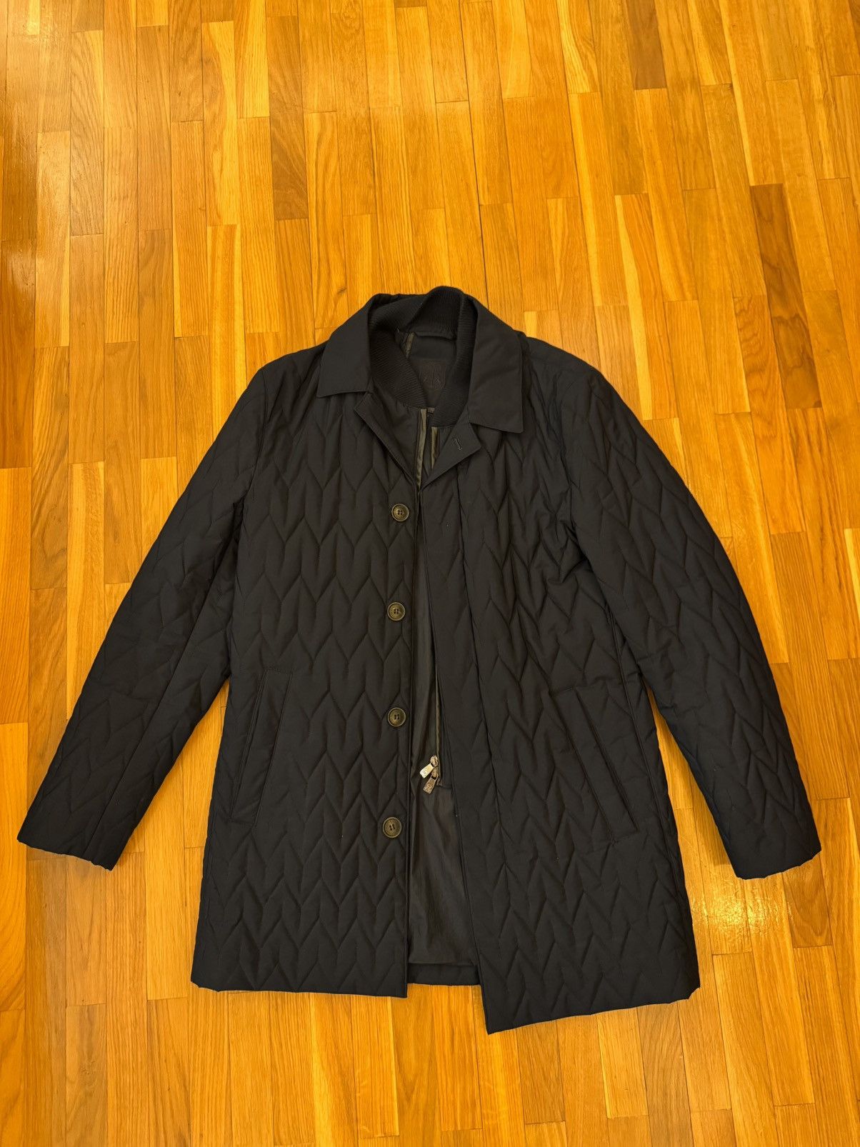 Corneliani Corneliani ID Quilted Padded Coat (Dark Navy) — IT 52 Size US L / EU 52-54 / 3 - 1 Thumbnail