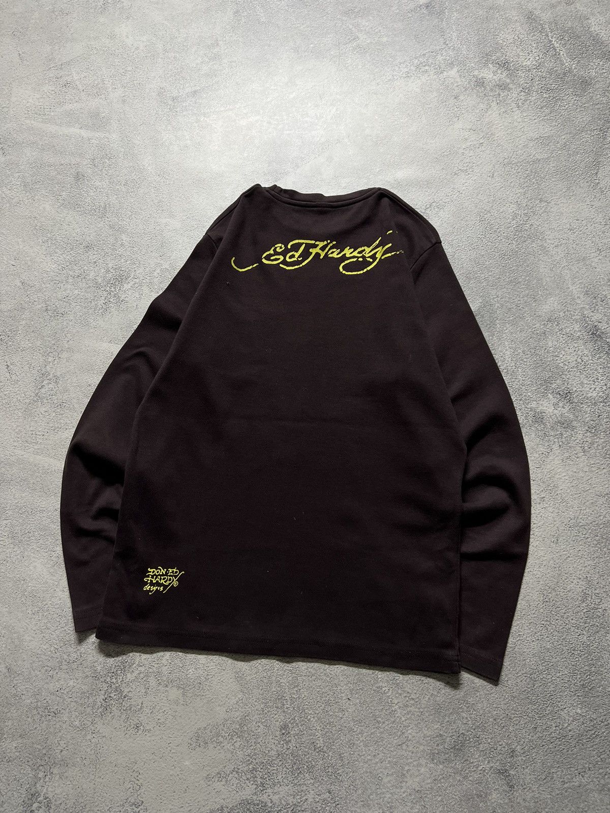 Ed Hardy Vintage Y2k Brown Skull ☠️ Ed Hardy Big Logo Long Sleeve 00’s Size L / US 10 / IT 46 - 8 Thumbnail