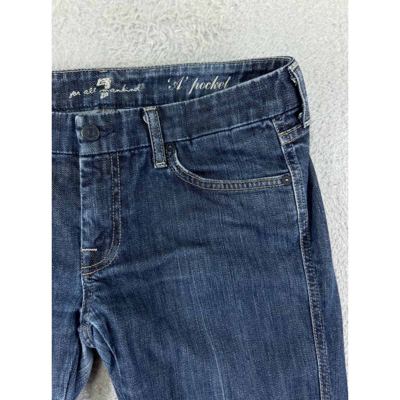 Vintage VINTAGE Seven7 Jeans Women 30 Blue Denim Bootcut A Pocket Low Rise Stretch Raw Hem Size 30" / US 8 / IT 44 - 7 Thumbnail