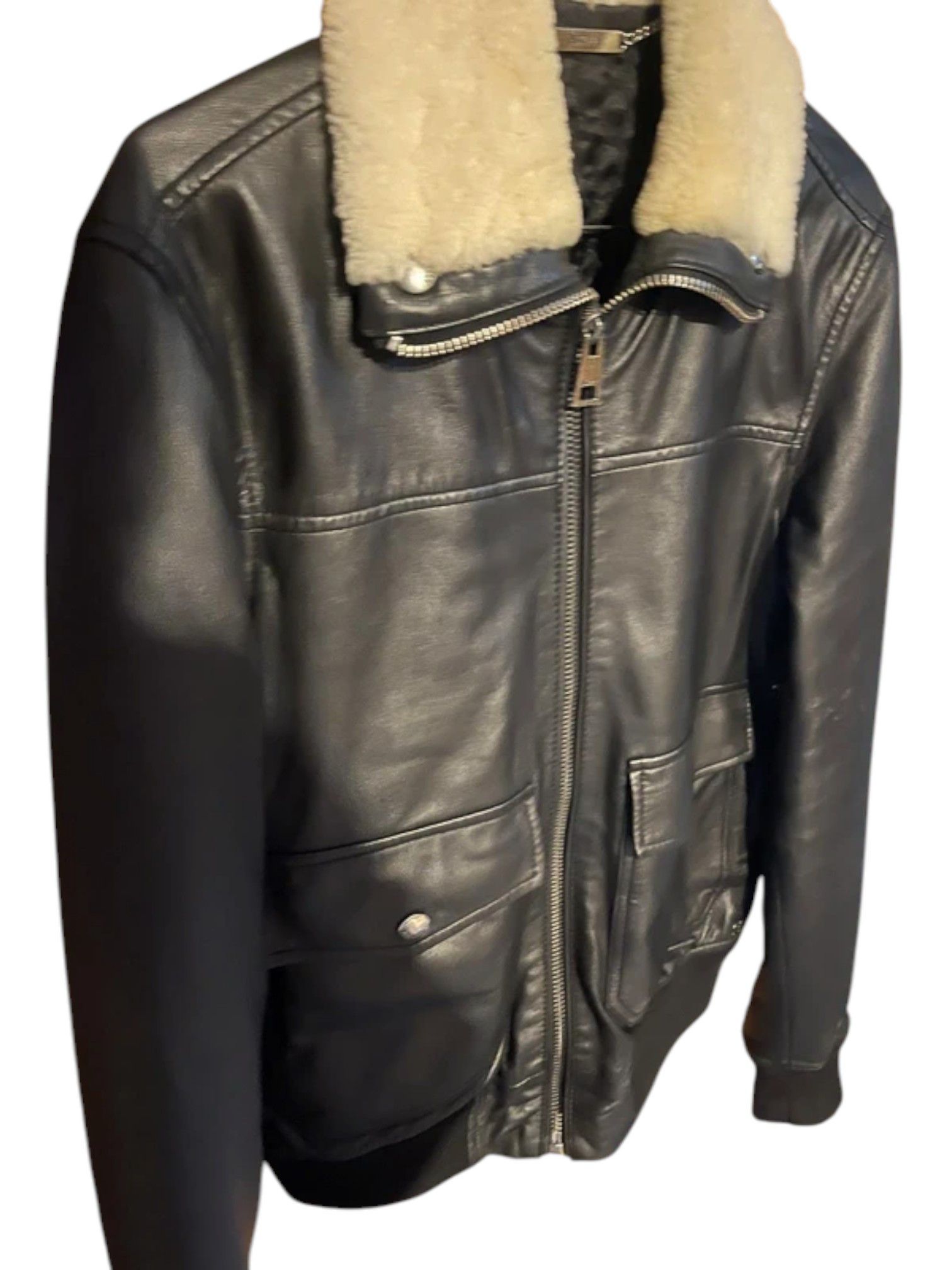 Just Cavalli Just Cavalli Leather Bomber – Shearling Collar – Size 46 Size US S / EU 44-46 / 1 - 3 Thumbnail