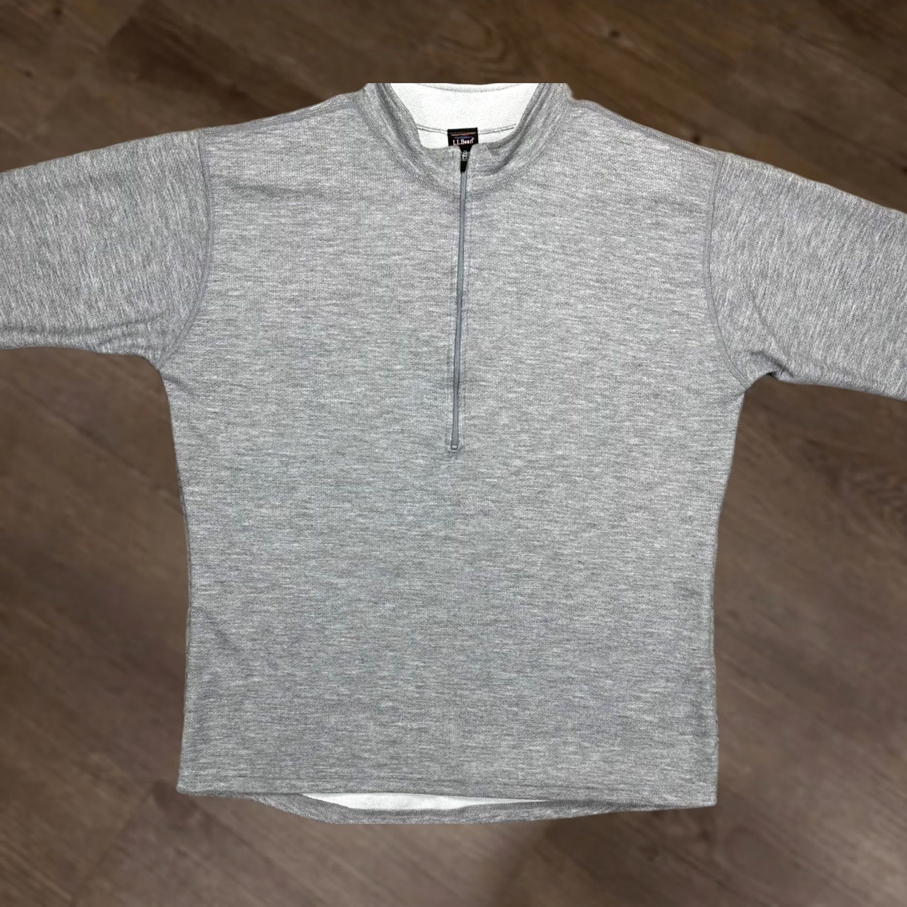 Vintage L.L. Bean Sweater Pullover Half Zip Mock Neck Long Sleeve Mens Adult Large Grey 1/2 Zip Pullover Outdoor Walking Winter Size US L / EU 52-54 / 3 - 1 Thumbnail