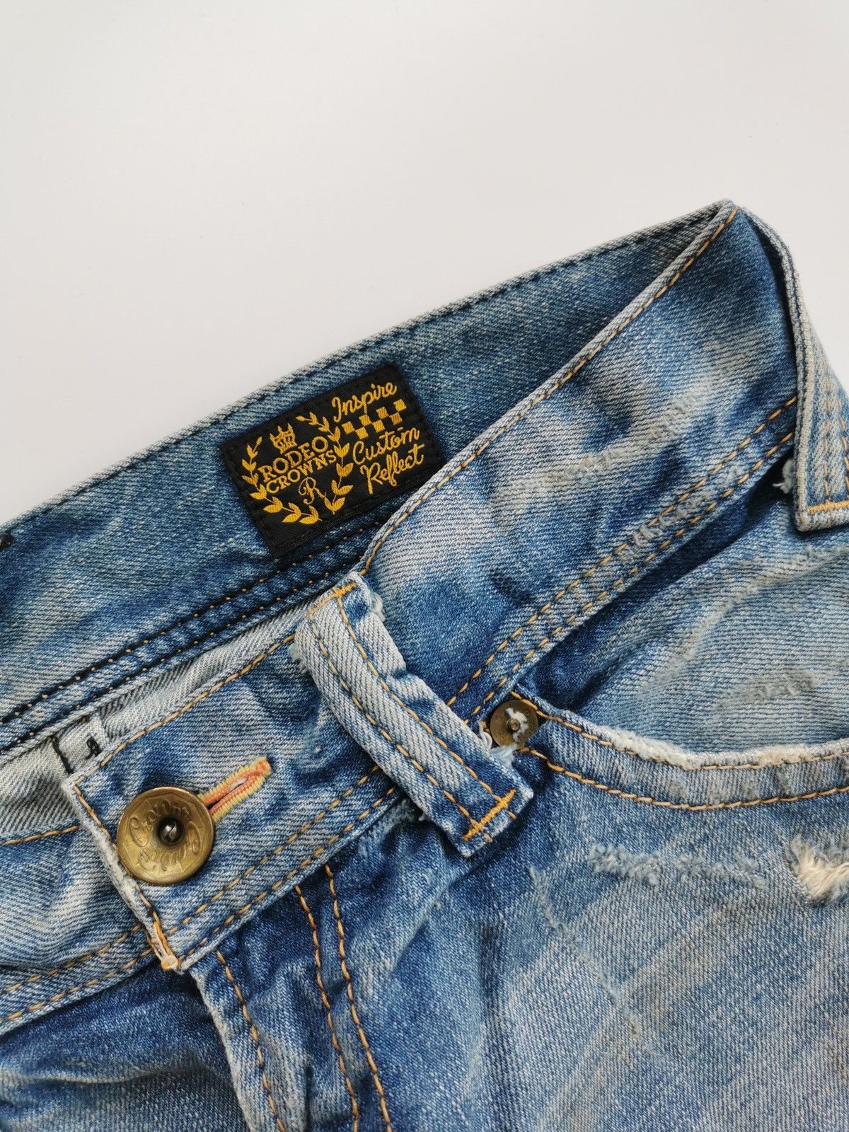 Japanese Brand Thrashed Rodeo Crowns Japan Denim Jeans Size US 29 - 4 Thumbnail