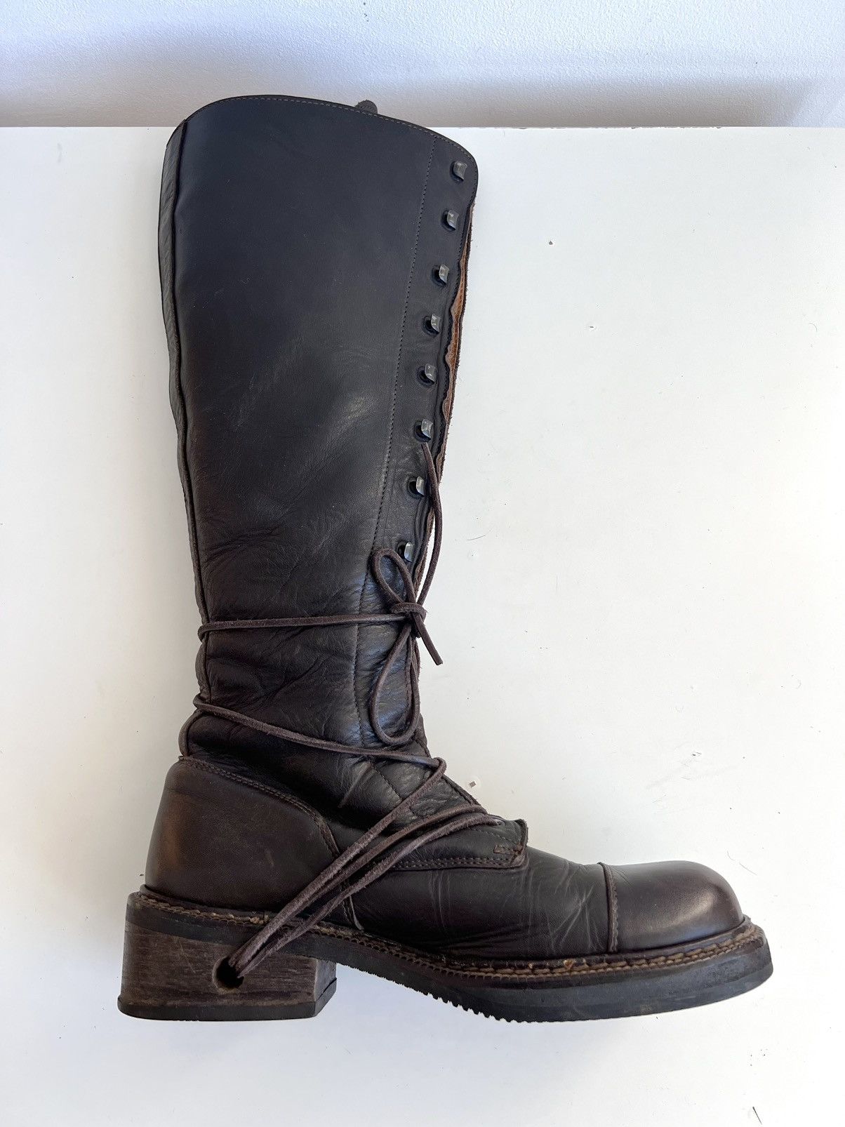 Dirk Bikkembergs Dirk Bikkembergs??? SAMPLE Wooden Heel Knee Boots Size US 11 / IT 41 - 15 Thumbnail