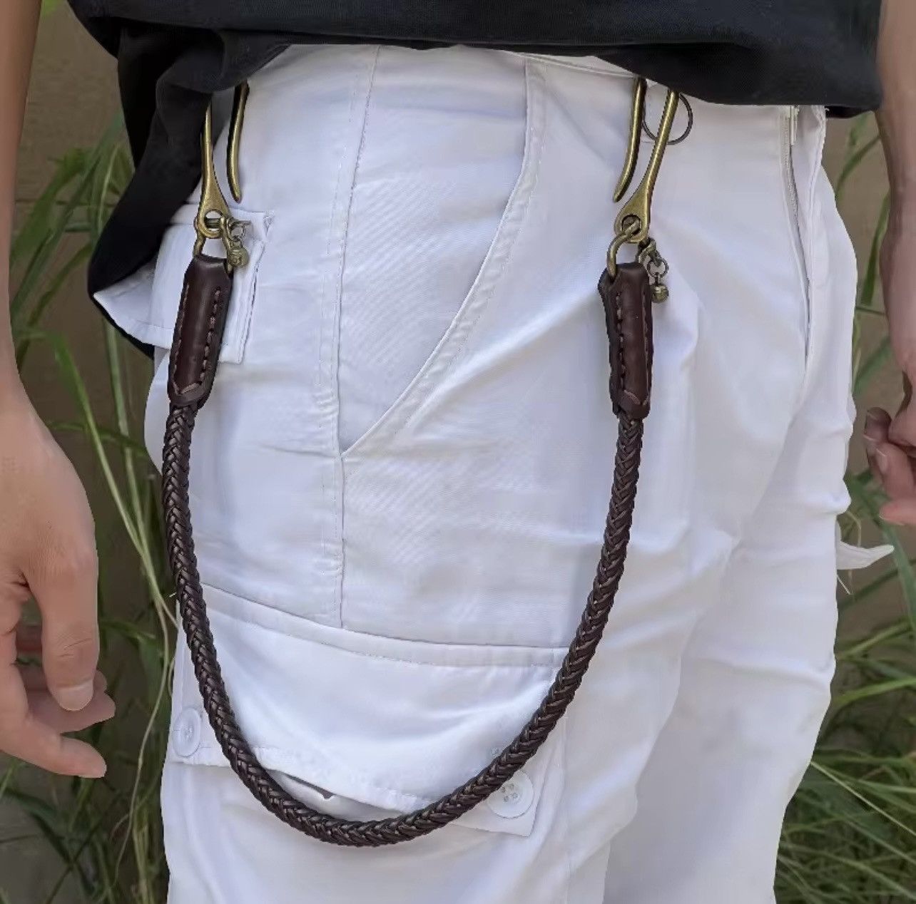 Jewelry Genuine Leather Biker Keychain Jeans Chain Size ONE SIZE - 1 Thumbnail