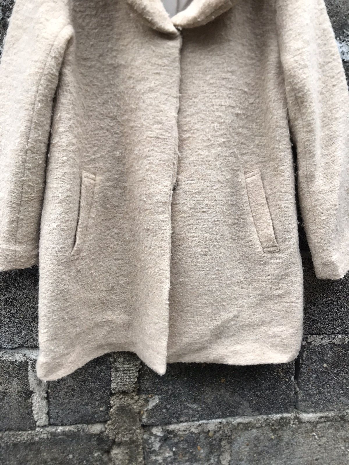 Global Work × Japanese Brand 💥Nice Design Global Work WaterFall Collar Wool Coat Jacket Size M / US 6-8 / IT 42-44 - 4 Thumbnail