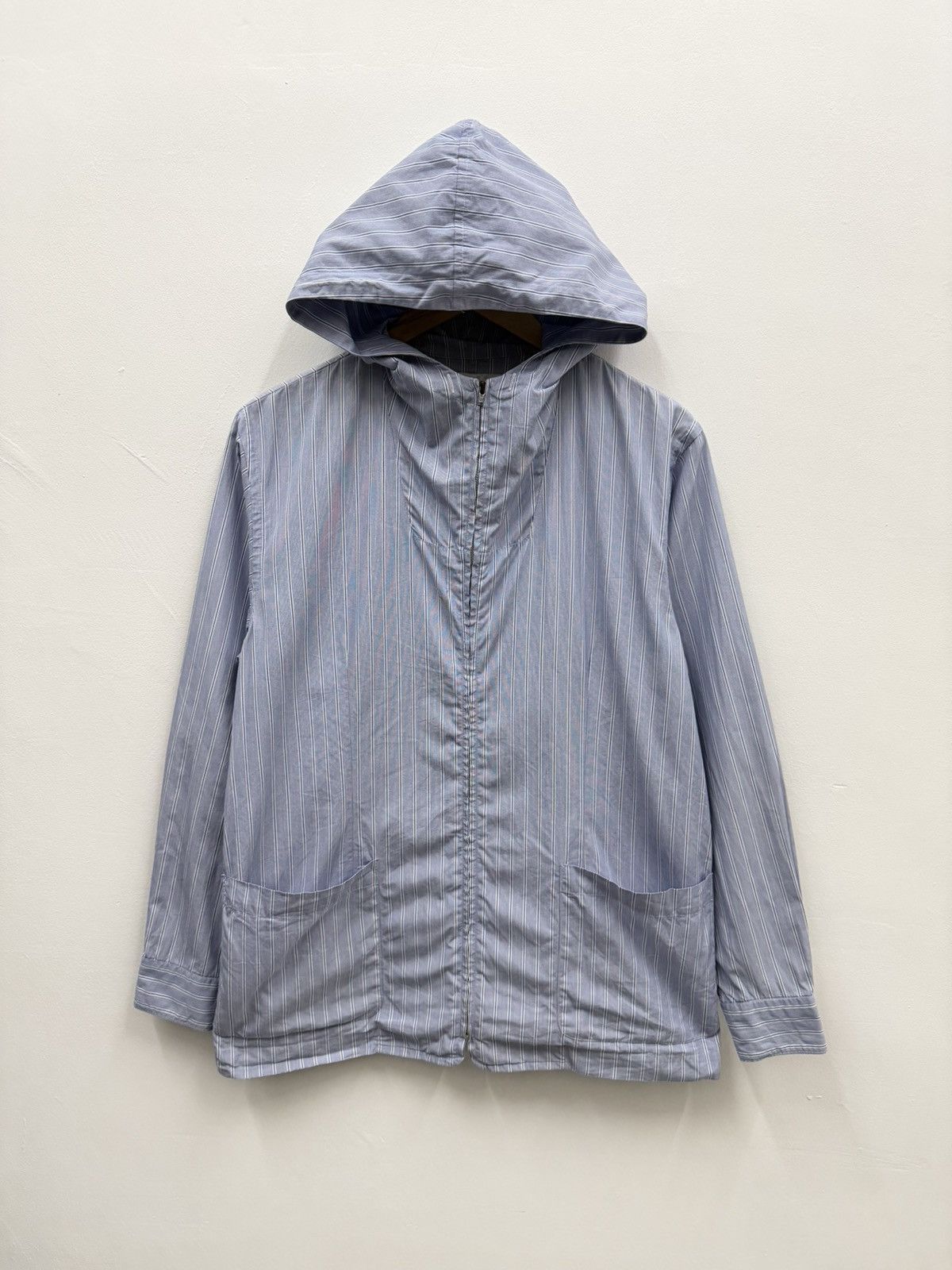 Comme des Garcons Comme des Garçons Striped Double Pocket Hoodie Light Jacket Size US S / EU 44-46 / 1 - 1 Thumbnail