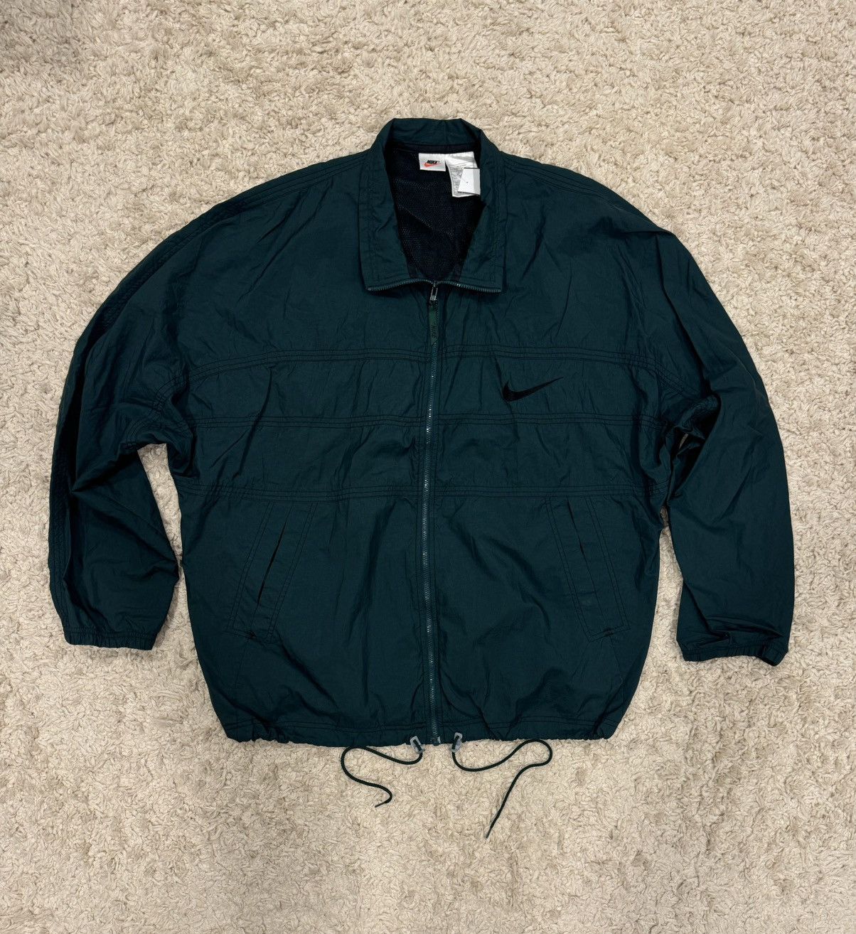 Nike Vintage 90s Nike Nylon Jacket – Green (Size XL) Size US XL / EU 56 / 4 - 1 Thumbnail