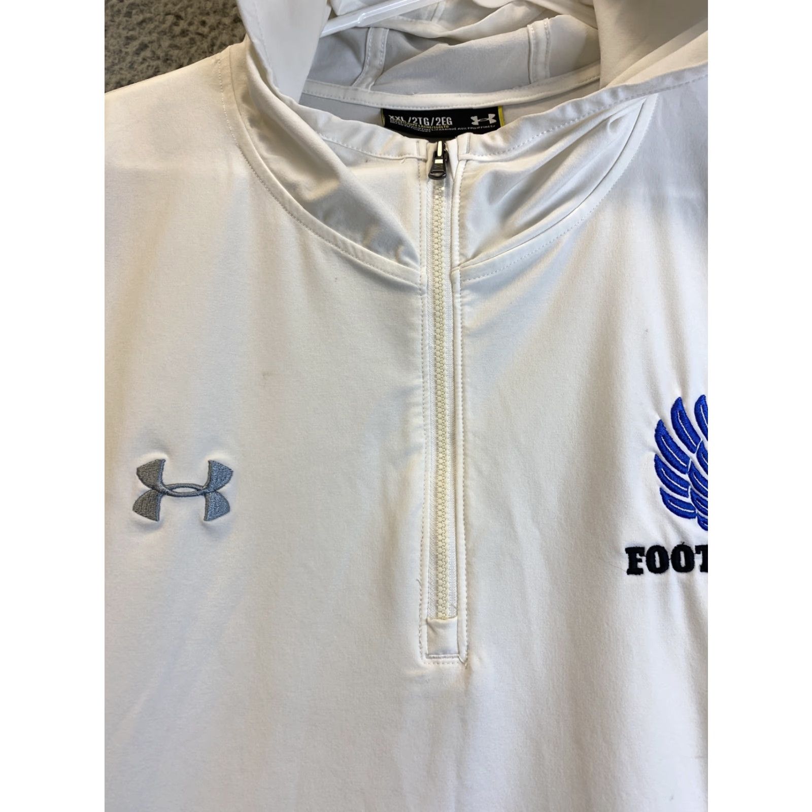 Under Armour Under Armour Zip Hooded Pullover Windbreaker Mens XXL White Softshell /92-17 Size US XXL / EU 58 / 5 - 3 Thumbnail