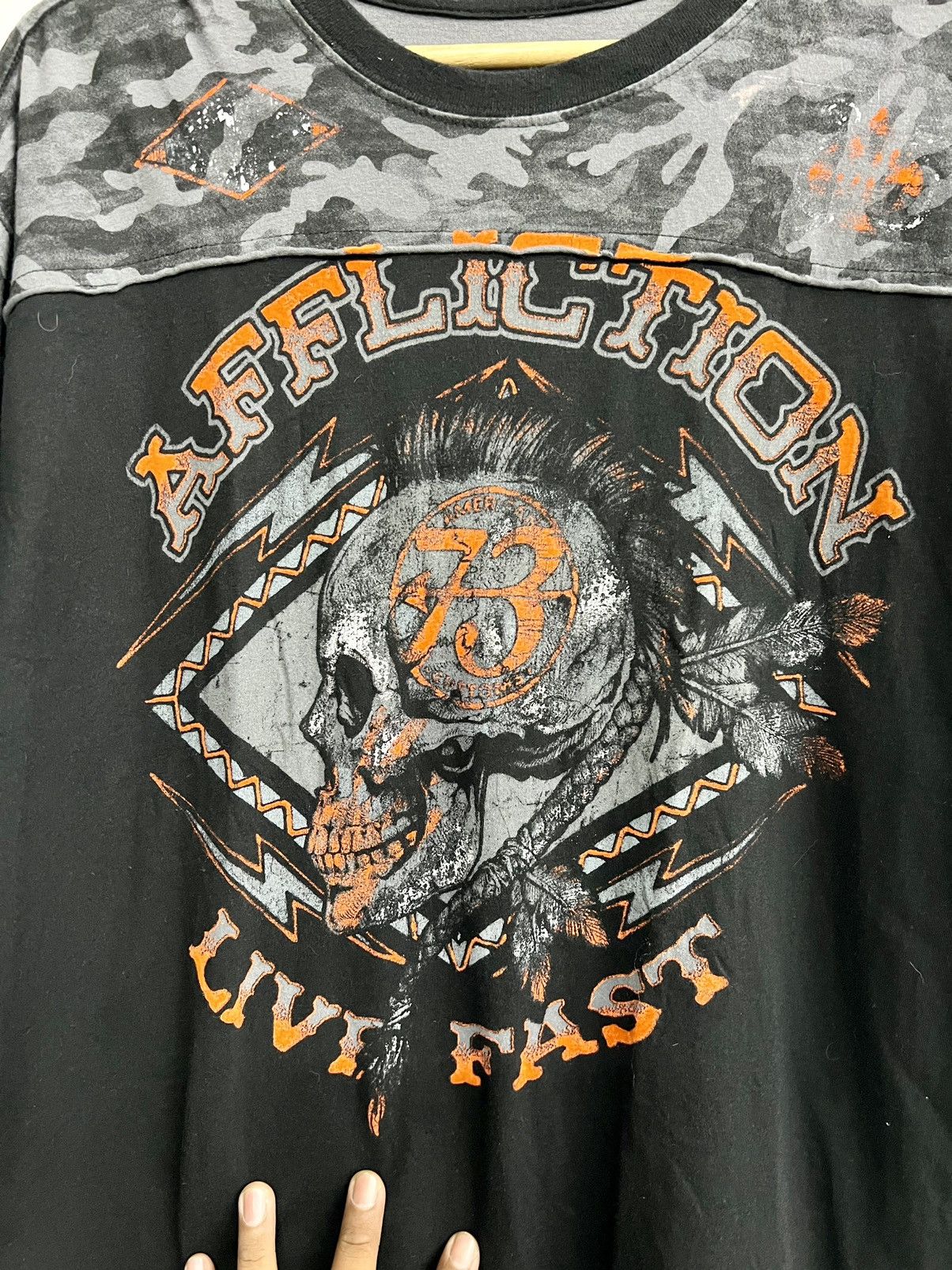 Affliction × If Six Was Nine × Vintage VINTAGE Y2K AFFLICTION SKULL AMERICAN CUSTOM TEE Size US XL / EU 56 / 4 - 2 Thumbnail
