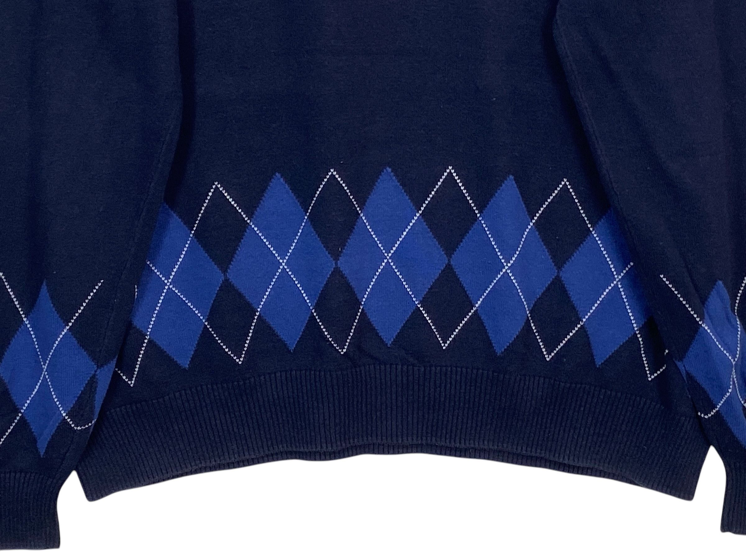 Eddie Bauer × Vintage Eddie Bauer Sweater Blue Black Quarter Zip Designer Pullover Size US XL / EU 56 / 4 - 4 Thumbnail