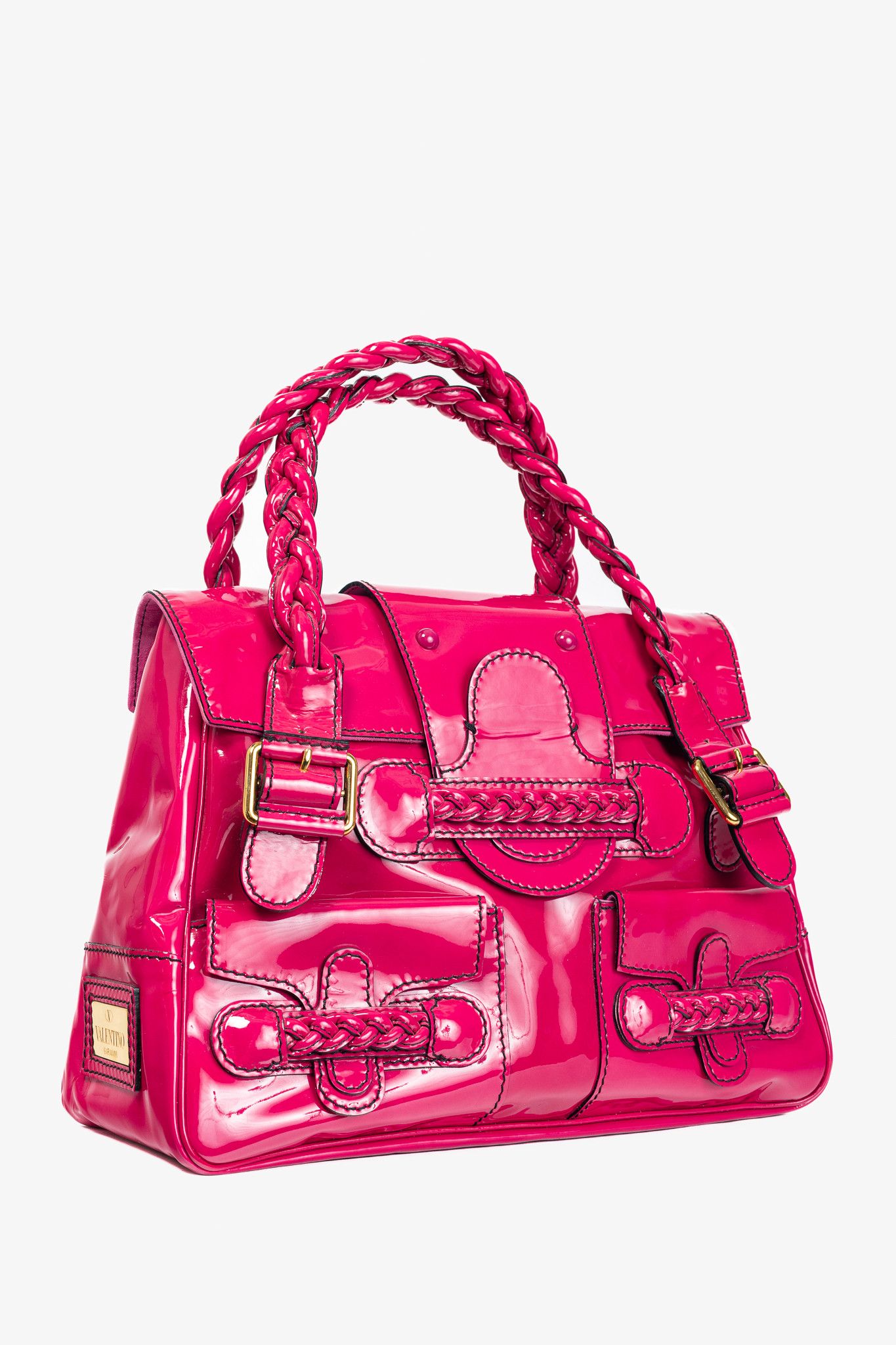Valentino Valentino Garavani Histoire Lacca Leather Braided Handle Bag Size ONE SIZE - 2 Thumbnail