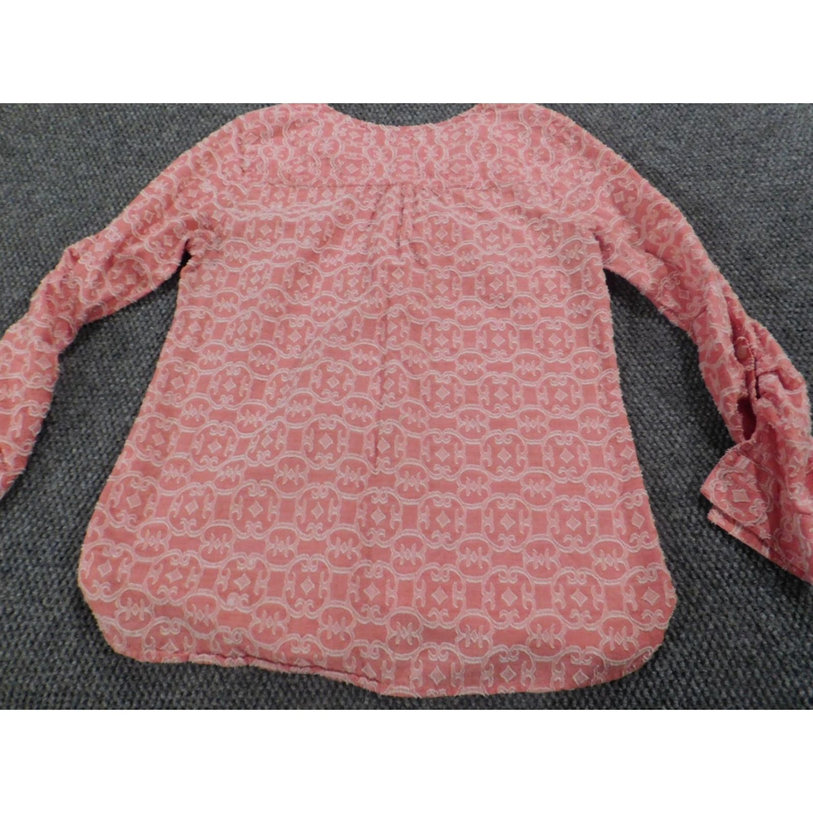 Croft & Barrow Croft & Barrow Womens Blouse M Pink Crew Neck Pullover Casual Long Sleeve Cotton Rayon Regular Size M / US 6-8 / IT 42-44 - 7 Thumbnail