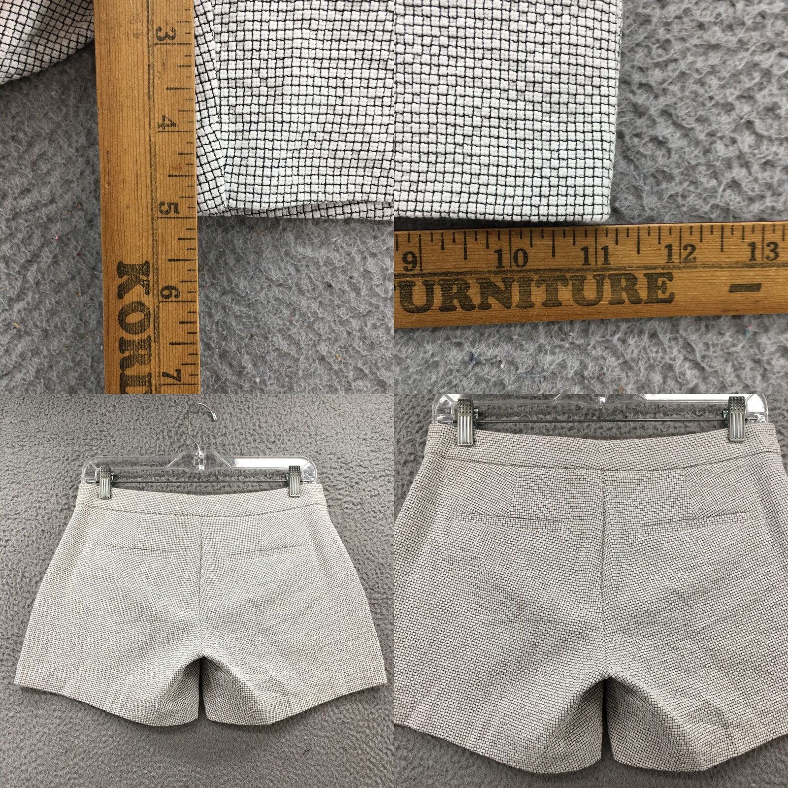 Banana Republic Banana Republic Shorts Womens 0 White Chino Black Tweed Low Rise Hook Button Zip Size 25" / US 0 / IT 36 - 8 Thumbnail