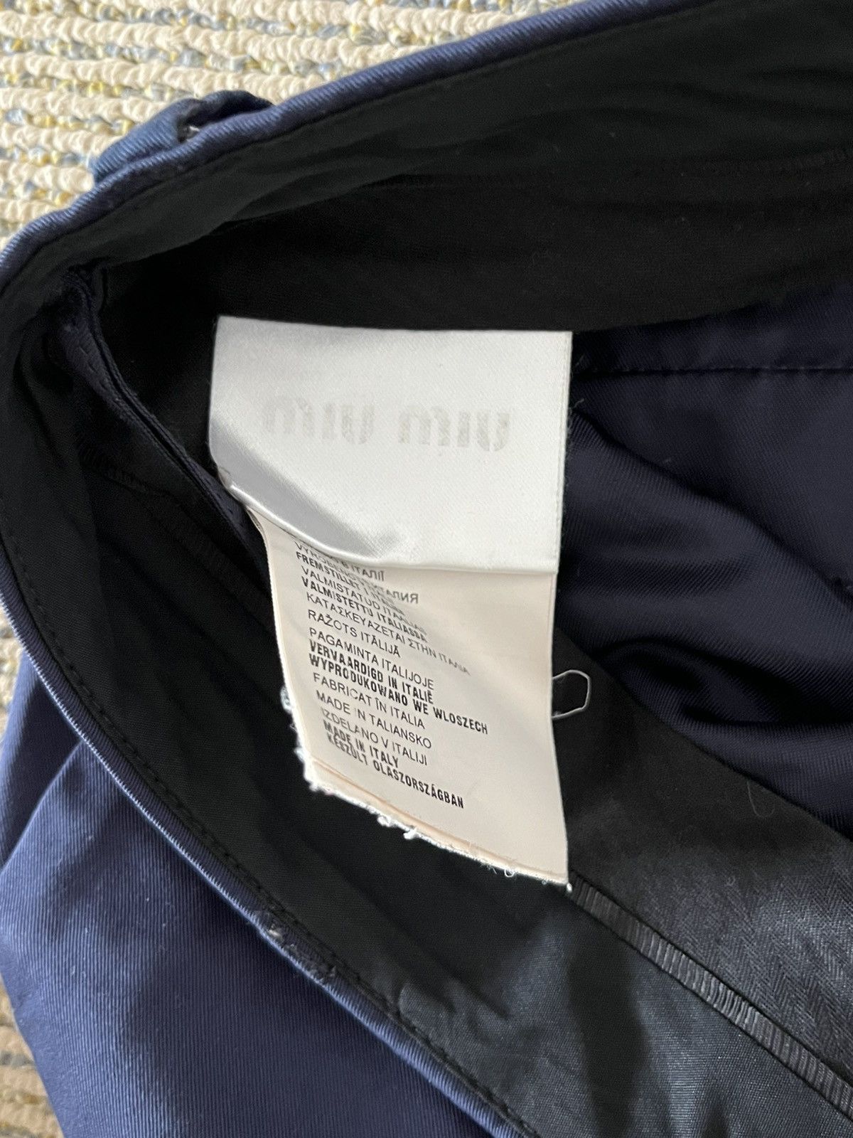 Miu Miu Navy Cropped Logo Patch Pants Size 25" / US 0 / IT 36 - 5 Thumbnail