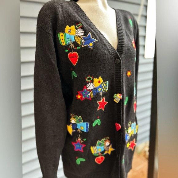 Quacker Factory Vintage Quacker Factory Holiday Christmas Cardigan Sweater Size L / US 10 / IT 46 - 3 Thumbnail