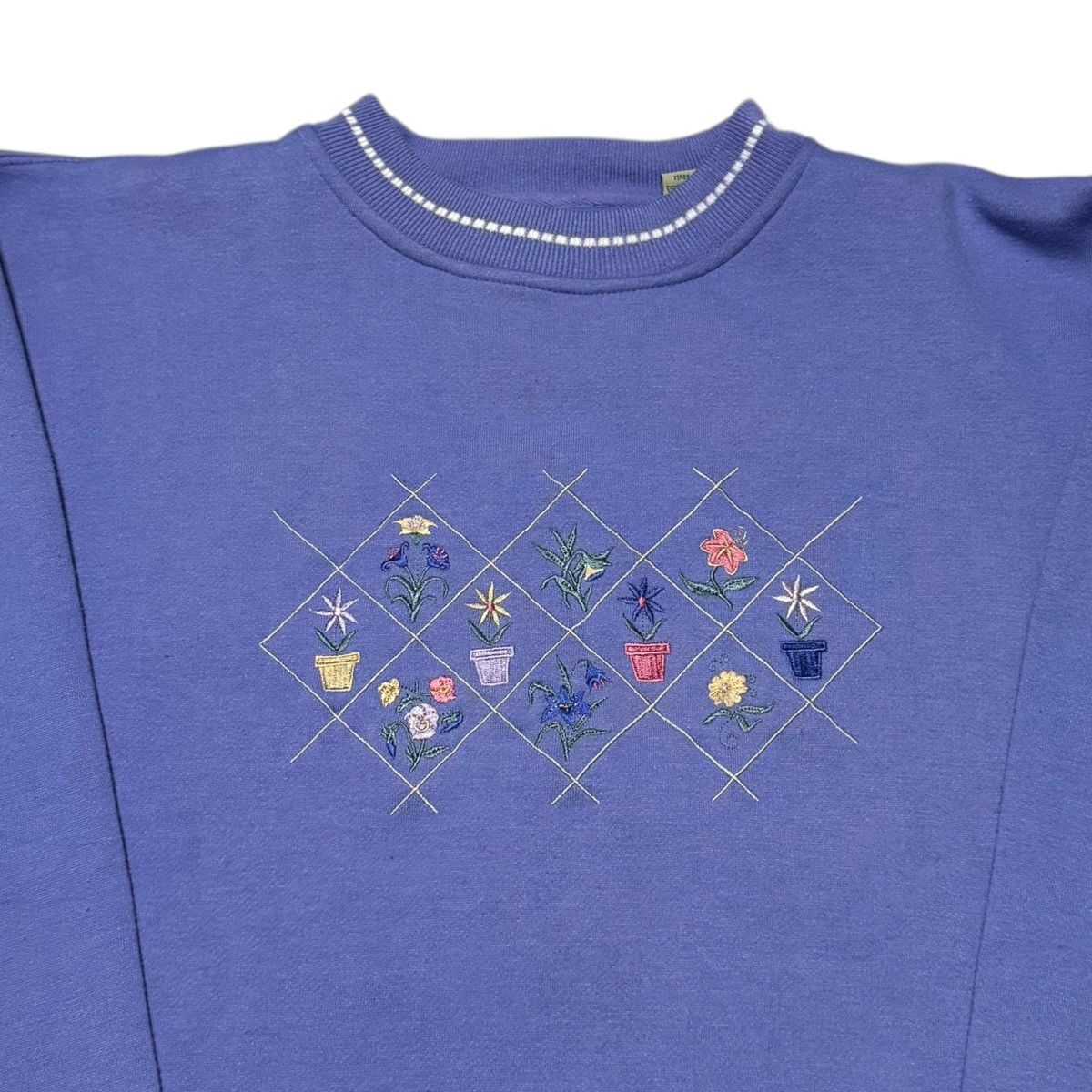 Vintage Vintage 90s Flower Floral Grandma Sweatshirt Women's M Size M / US 6-8 / IT 42-44 - 2 Thumbnail