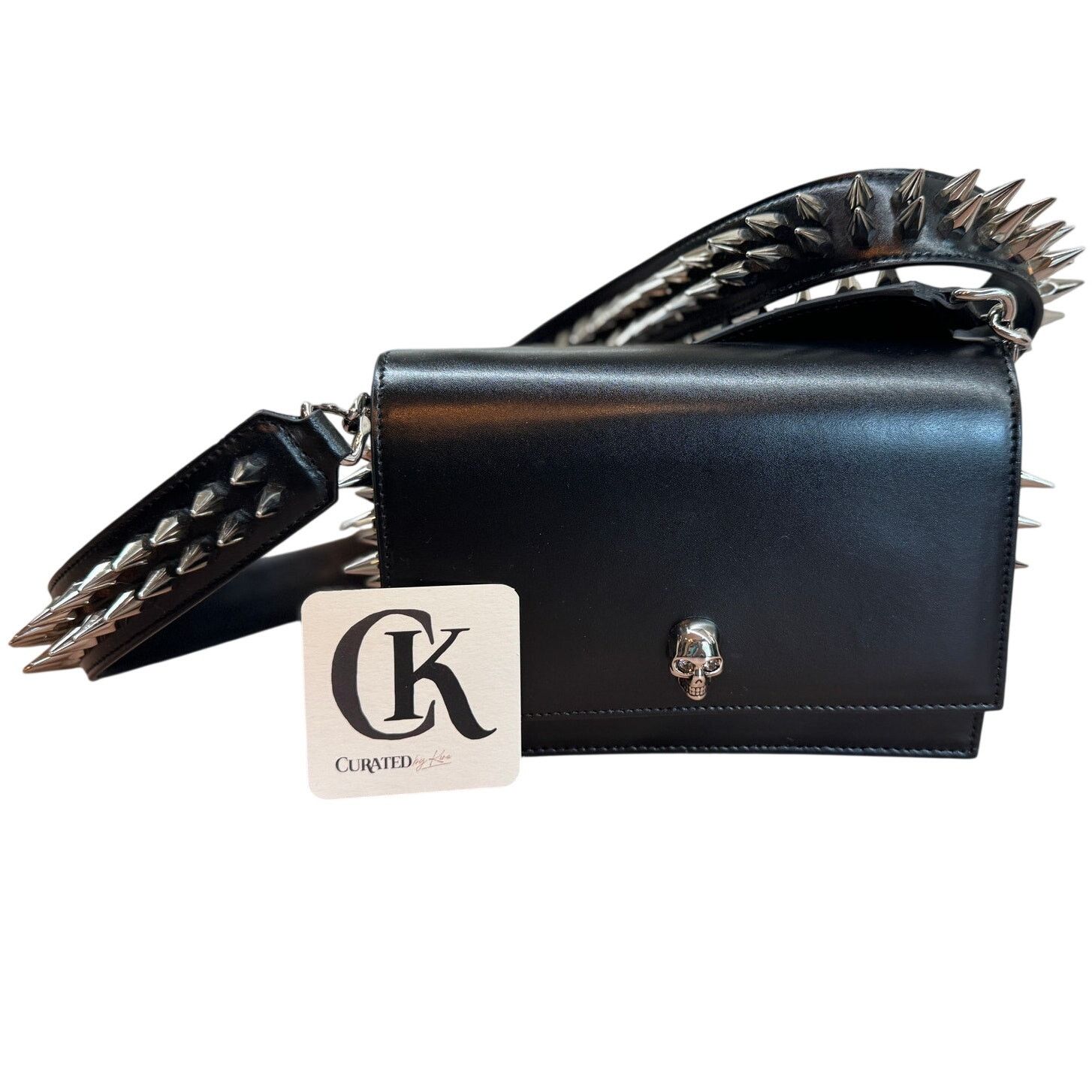 Alexander McQueen Alexander McQueen Black Leather Spiked Skull Bag NIB Size ONE SIZE - 2 Thumbnail