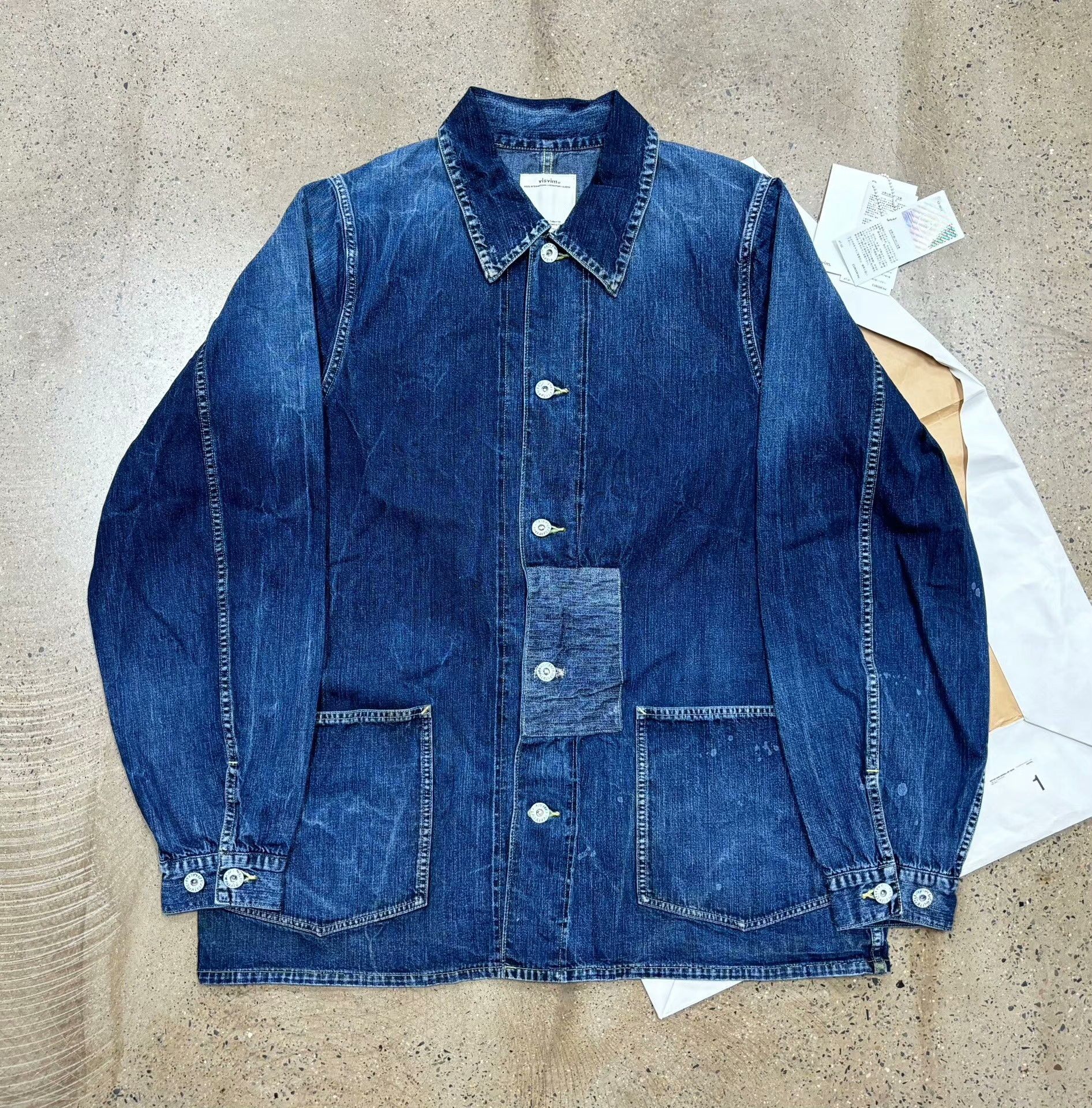 Visvim Visvim Section Gang Coverall Dry Denim Jacket Size US S / EU 44-46 / 1 - 1 Thumbnail