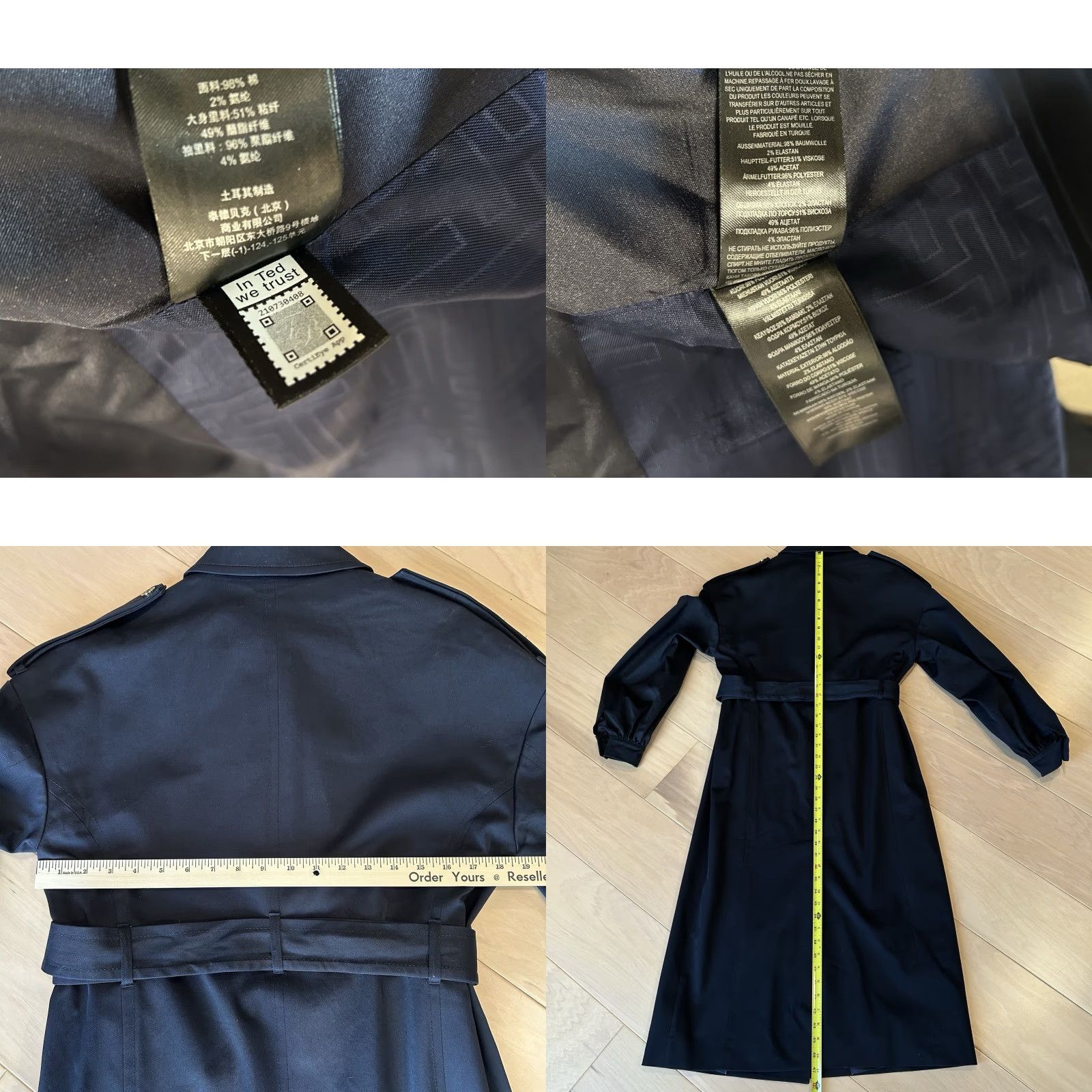 Ted Baker Ted Baker London Lightweight Belted Trench Coat Navy Blue Women’s 2 Coat for Women Trench Coat Vintage No Size XS / US 0-2 / IT 36-38 - 8 Thumbnail