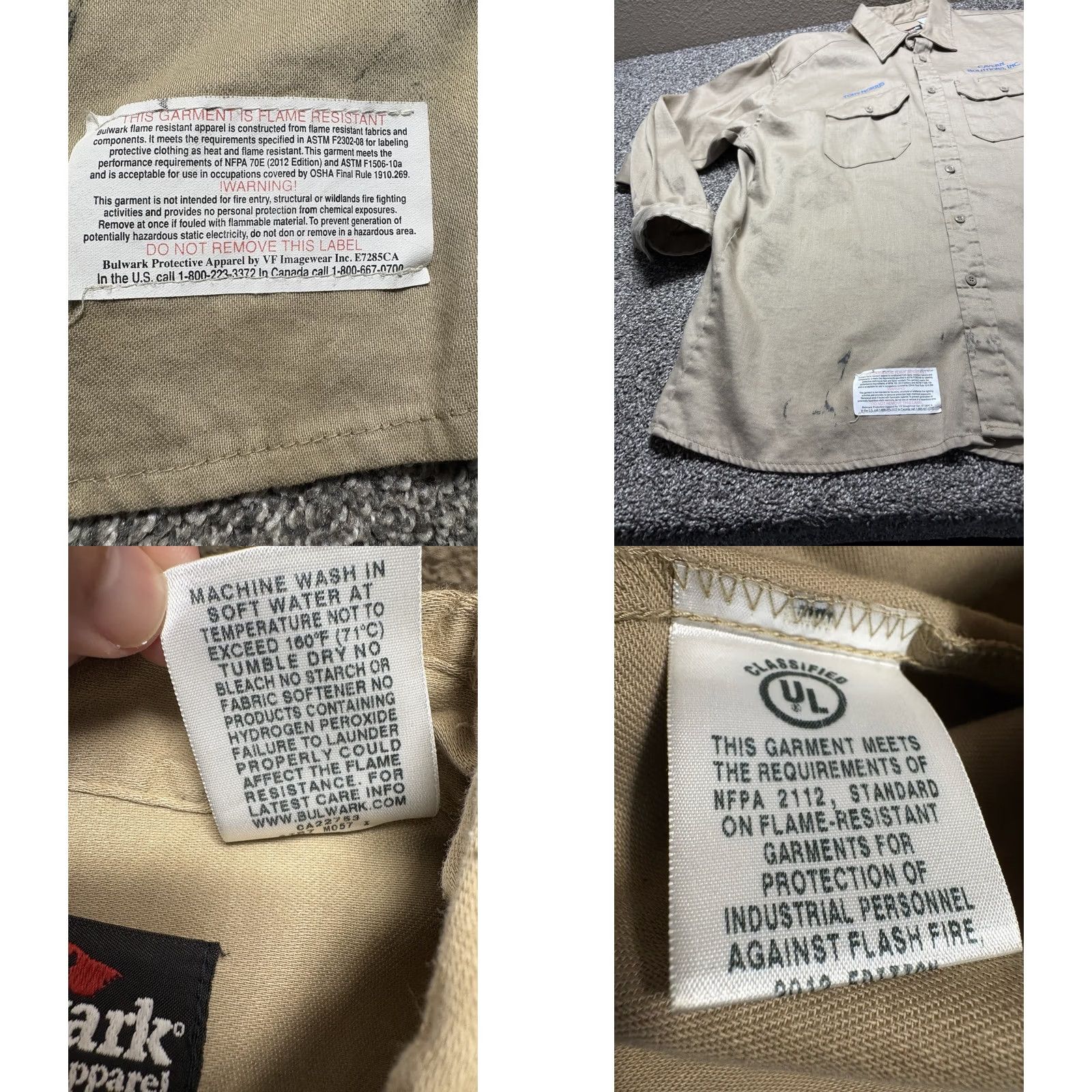 Vintage Bulwark FR Shirt Mens XXL Fire Resistant Work Button Cotton Workwear Size US XXL / EU 58 / 5 - 8 Thumbnail