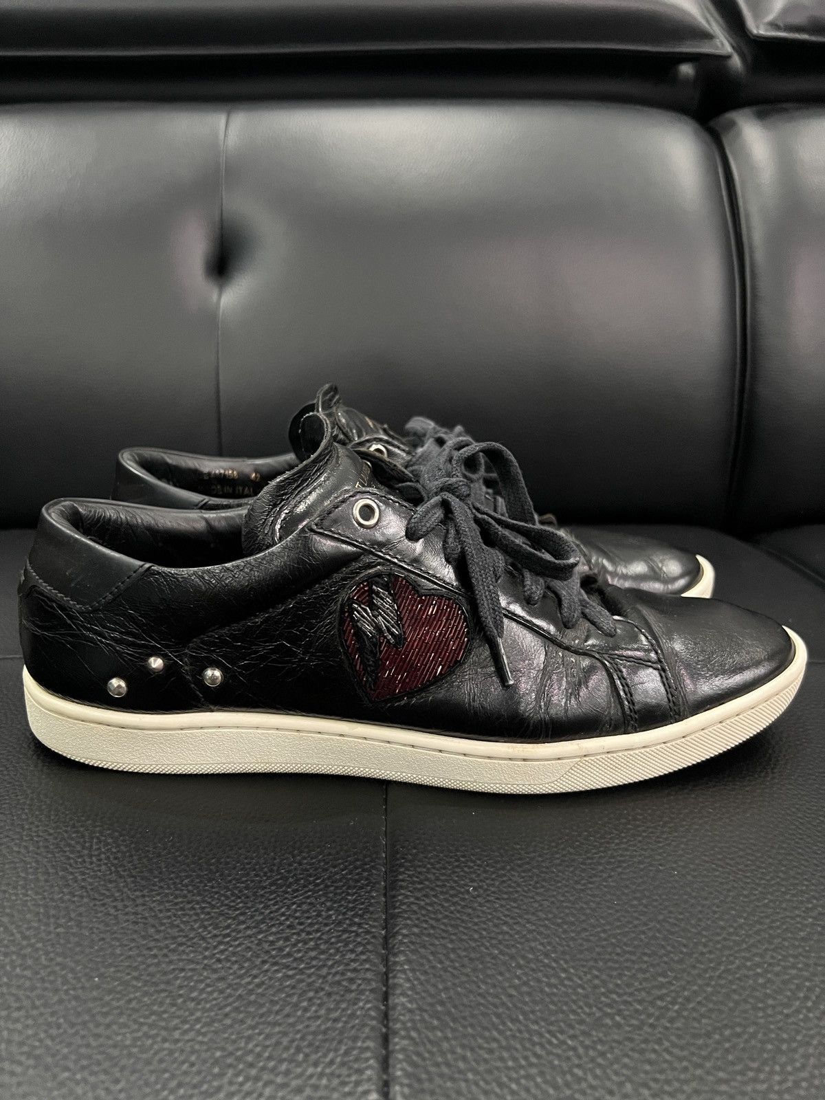 Saint Laurent Paris Saint Laurent Heart & Lightning Studded Sneakers Size US 9 / EU 42 - 5 Thumbnail