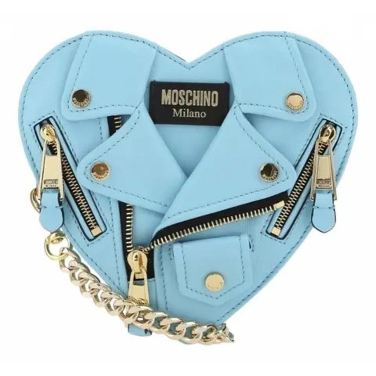 Moschino SS22 MOSCHINO Couture Jeremy Scott Turquoise Heart Biker Bag Size ONE SIZE - 1 Thumbnail