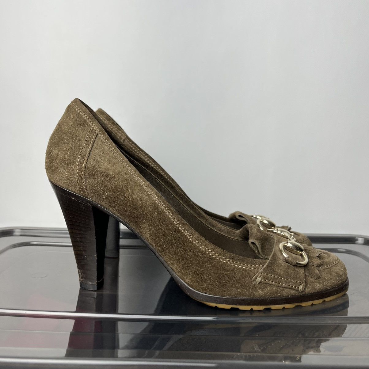 Gucci Vintage Gucci Women’s Brown Horse Bit Heels Size US 9 / IT 39 - 1 Thumbnail