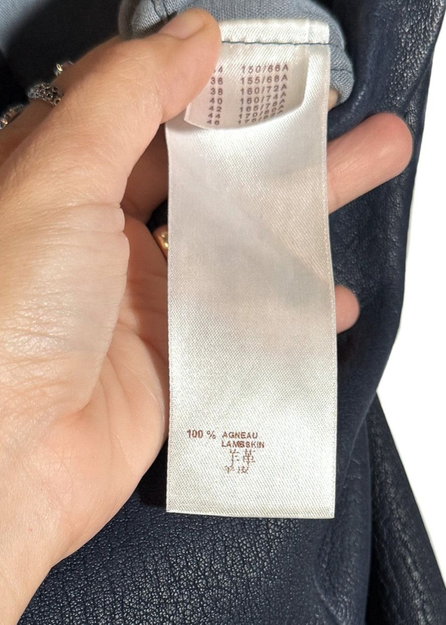 Louis Vuitton Louis Vuitton 2013 Navy Blue Lambskin Leather Leggings Size 27" / US 4 / IT 40 - 10 Thumbnail