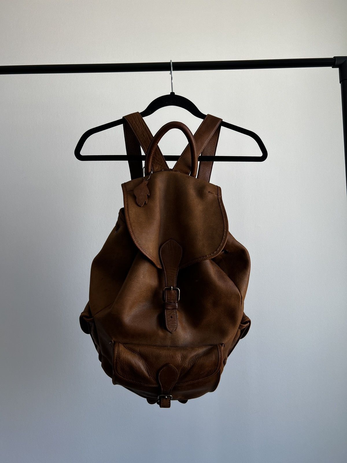 Roots Vintage Roots Tribal Leather Brown Knapsack, Made in Canada Size ONE SIZE - 1 Thumbnail