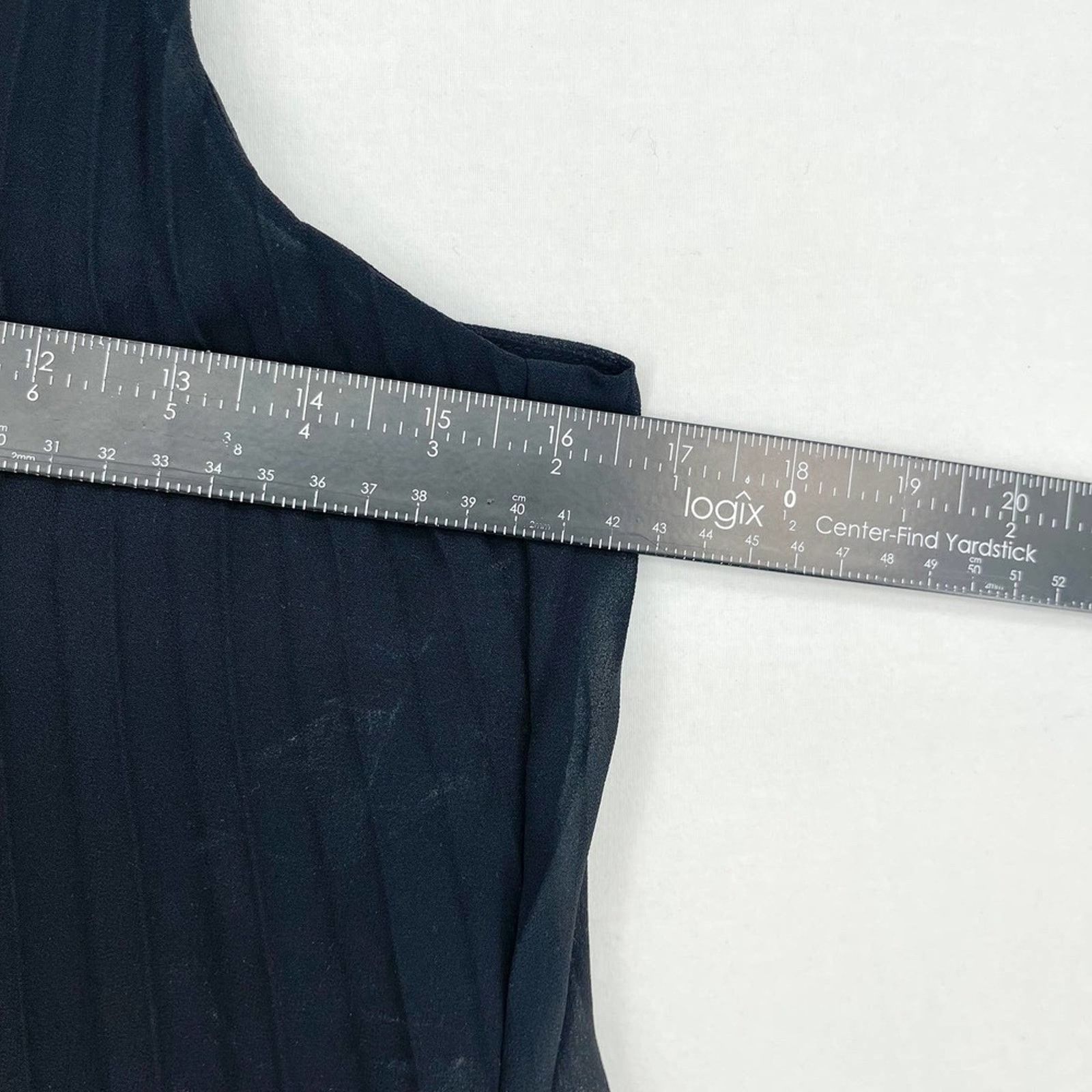 & Other Stories & Other Stories Black Pleated Chiffon Asymmetric V Neck Sz 4 Size S / US 4 / IT 40 - 5 Thumbnail