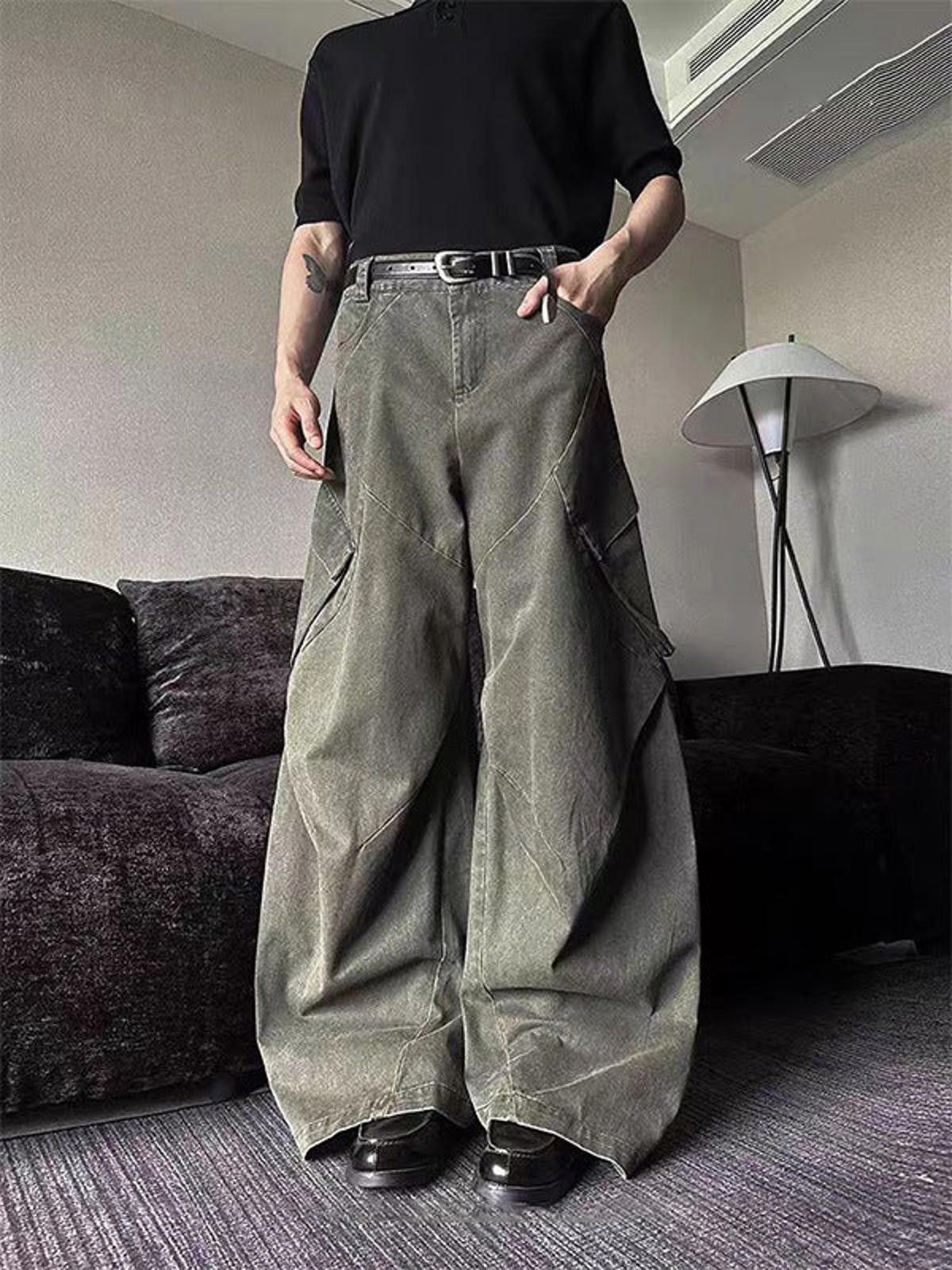Other Olive Green Wide Leg Cargo Pants, Baggy Fit Pants Size US 30 / EU 46 - 1 Thumbnail