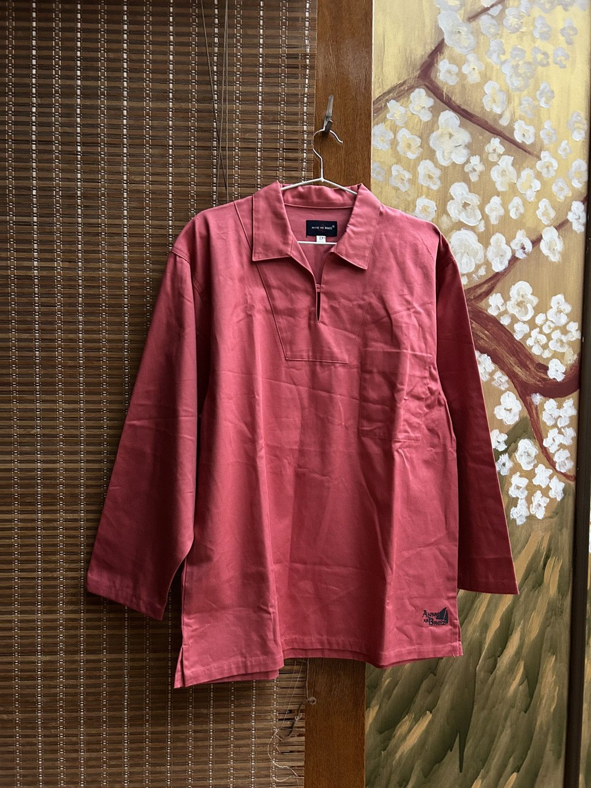 Vintage Anne At Breiz Vareuse Coral Red Drill Fisherman Smock Jacket Size US M / EU 48-50 / 2 - 1 Thumbnail