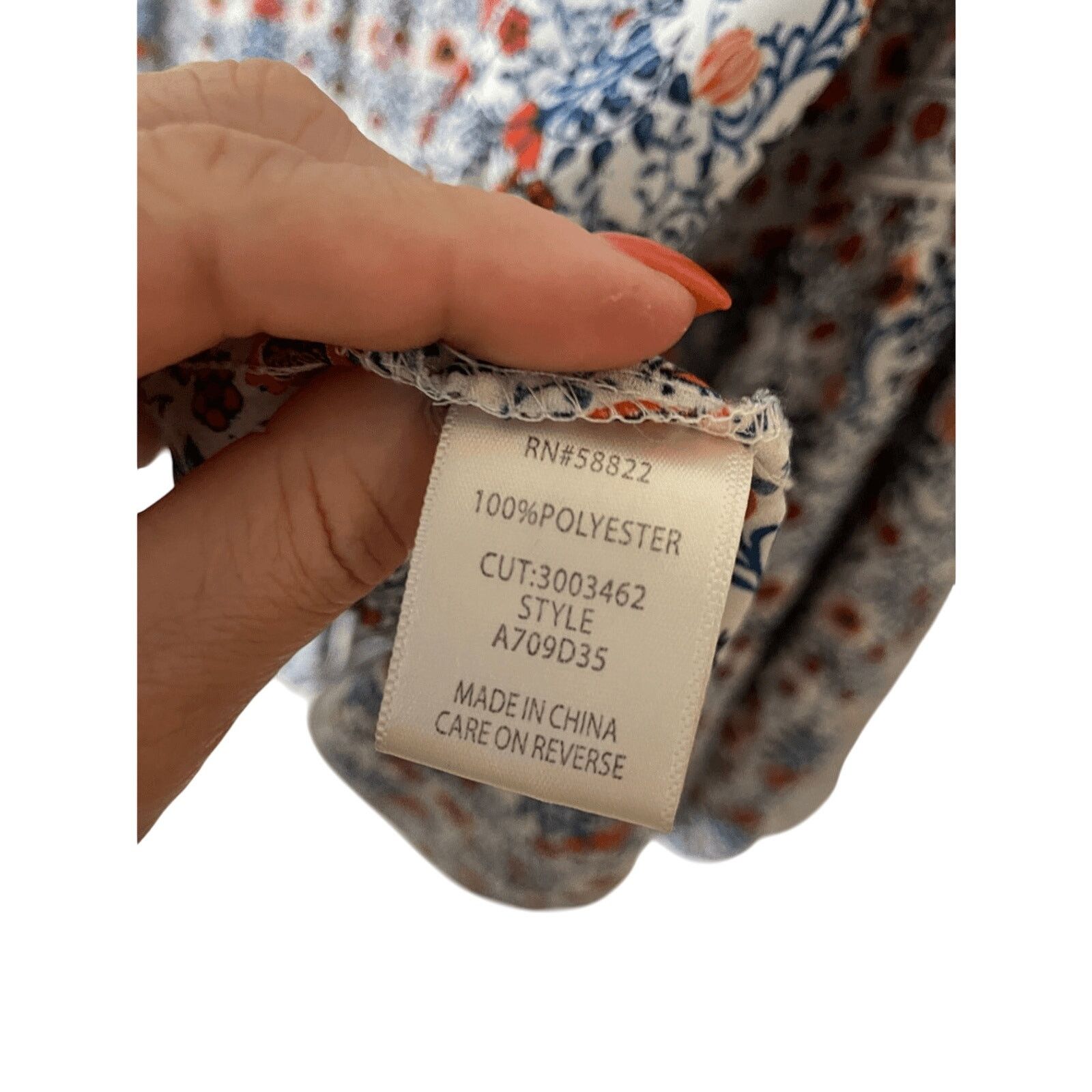 Other Bishop Sleeve Floral Blouse Max Studio Navy Peasant Prairie Size S / US 4 / IT 40 - 2 Thumbnail