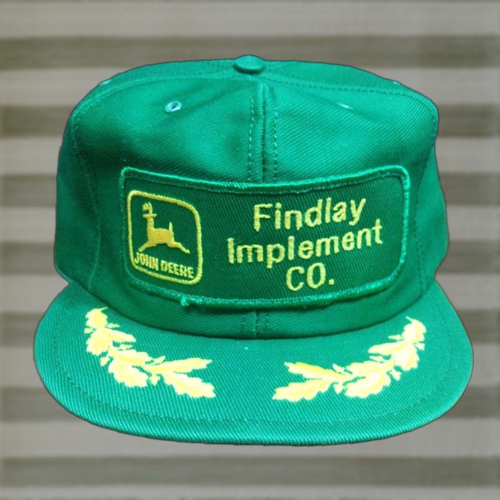 John Deere VTG John Deere Trucker Hat | Louisville Mfg | Patch Oak Leaf | Green Cotton | One Size | Men | Adjustable | Wide Brim Size ONE SIZE - 1 Thumbnail