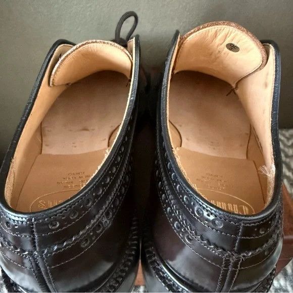 Church's Church's BROOKLAND Dark Brown Leather Wingtip Derby Shoes Size US 7 / EU 40 - 4 Thumbnail