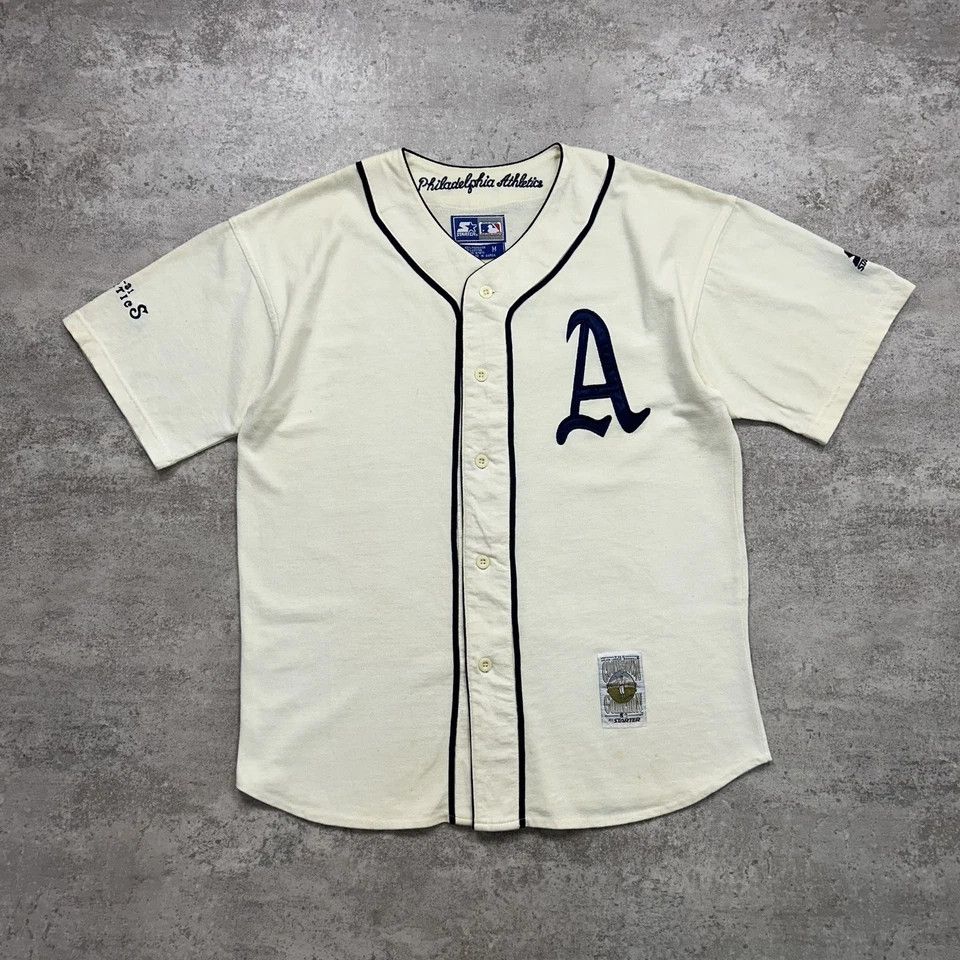 MLB × Starter × Vintage PHILADELPHIA ATHLETICS A's COOPERSTOWN BASEBALL JERSEY Size US M / EU 48-50 / 2 - 1 Thumbnail