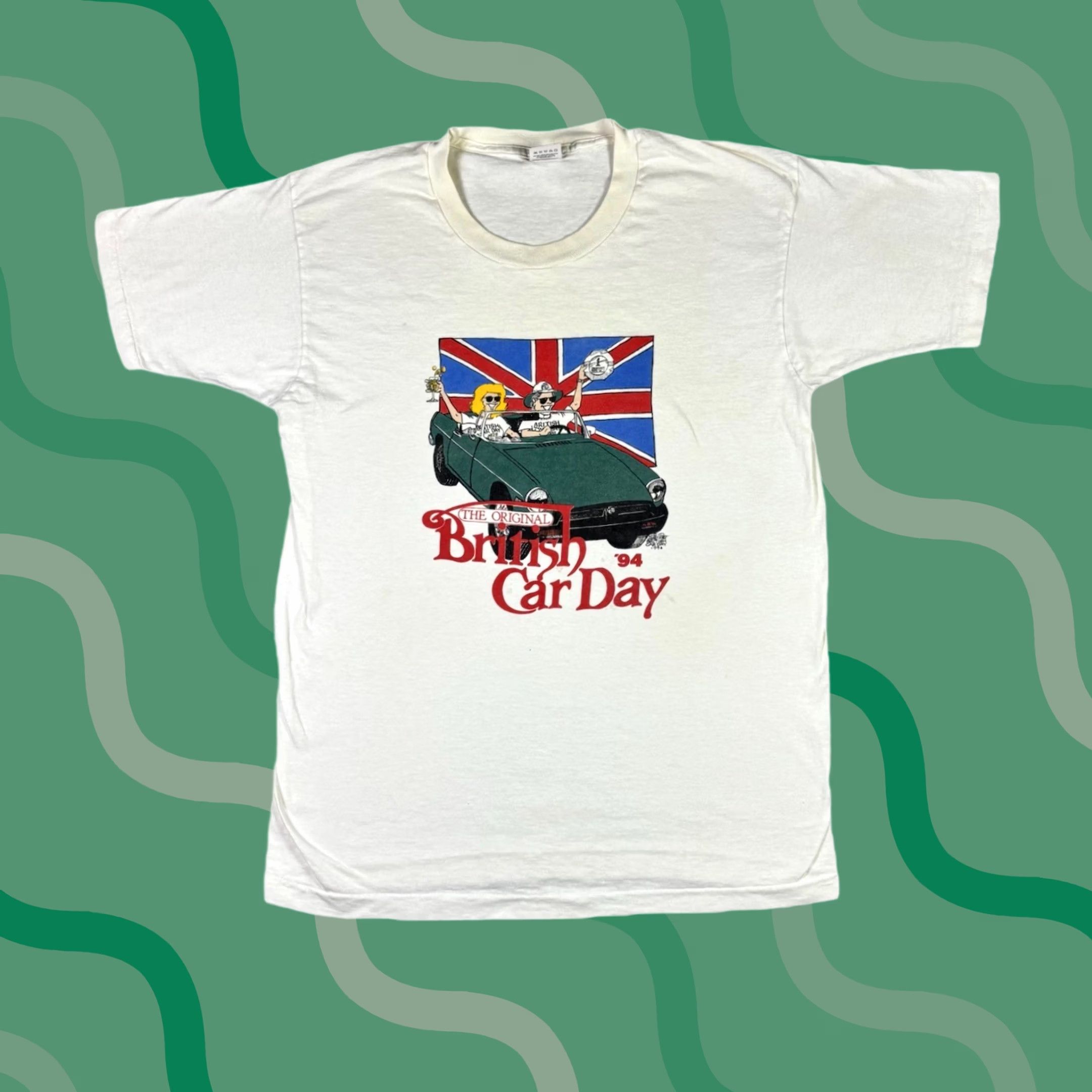 Fruit Of The Loom VINTAGE Fruit of the Loom British Car Day Promo T Shirt 90s Large White Stitch Mens Size US L / EU 52-54 / 3 - 1 Thumbnail