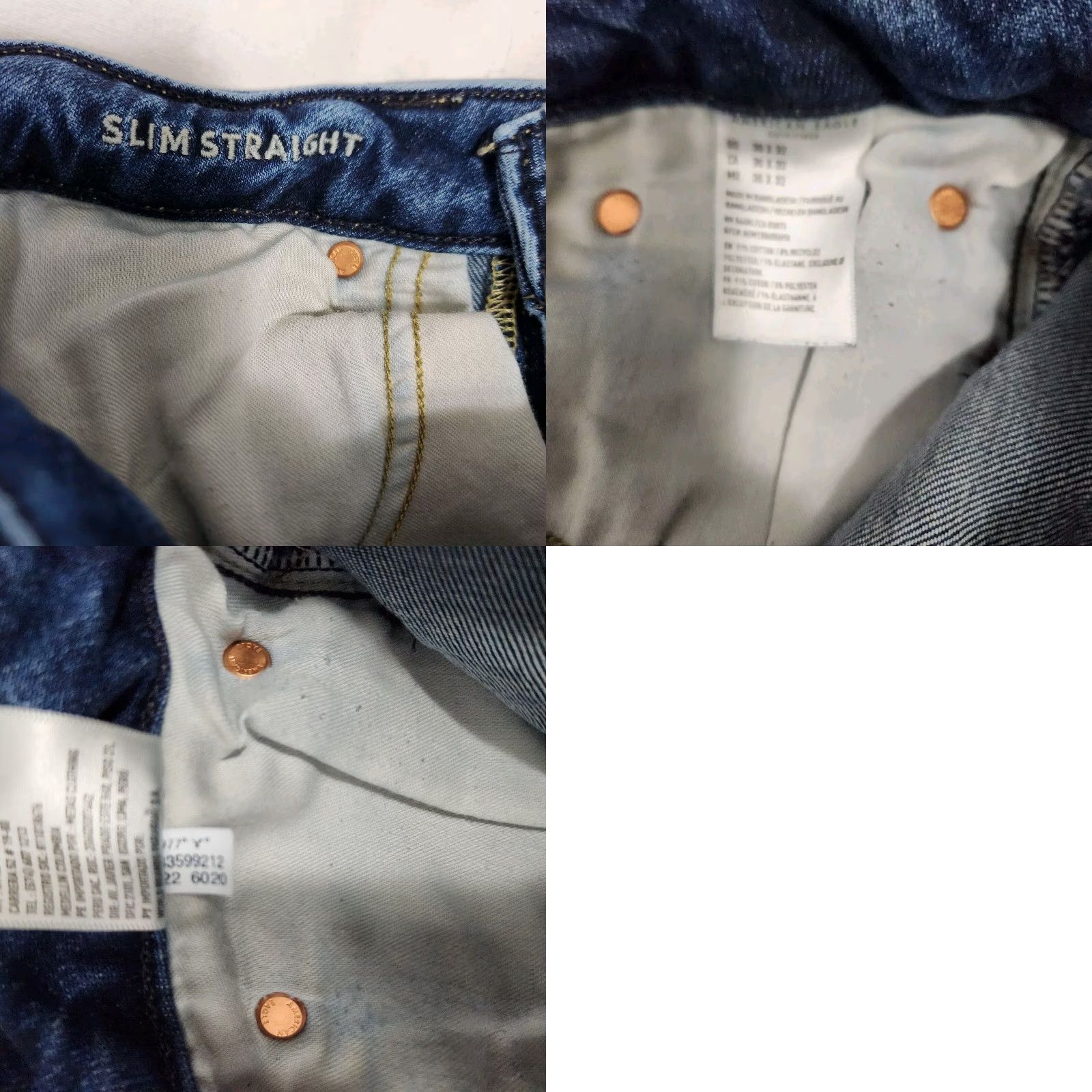 American Eagle Outfitters American Eagle Outfitters Jeans Mens Slim Straight Airflex+ 30x32 Blue Denim Cotton Blend Zip Dark Wash 30 Regular Inseam 32 Size US 30 / EU 46 - 8 Thumbnail