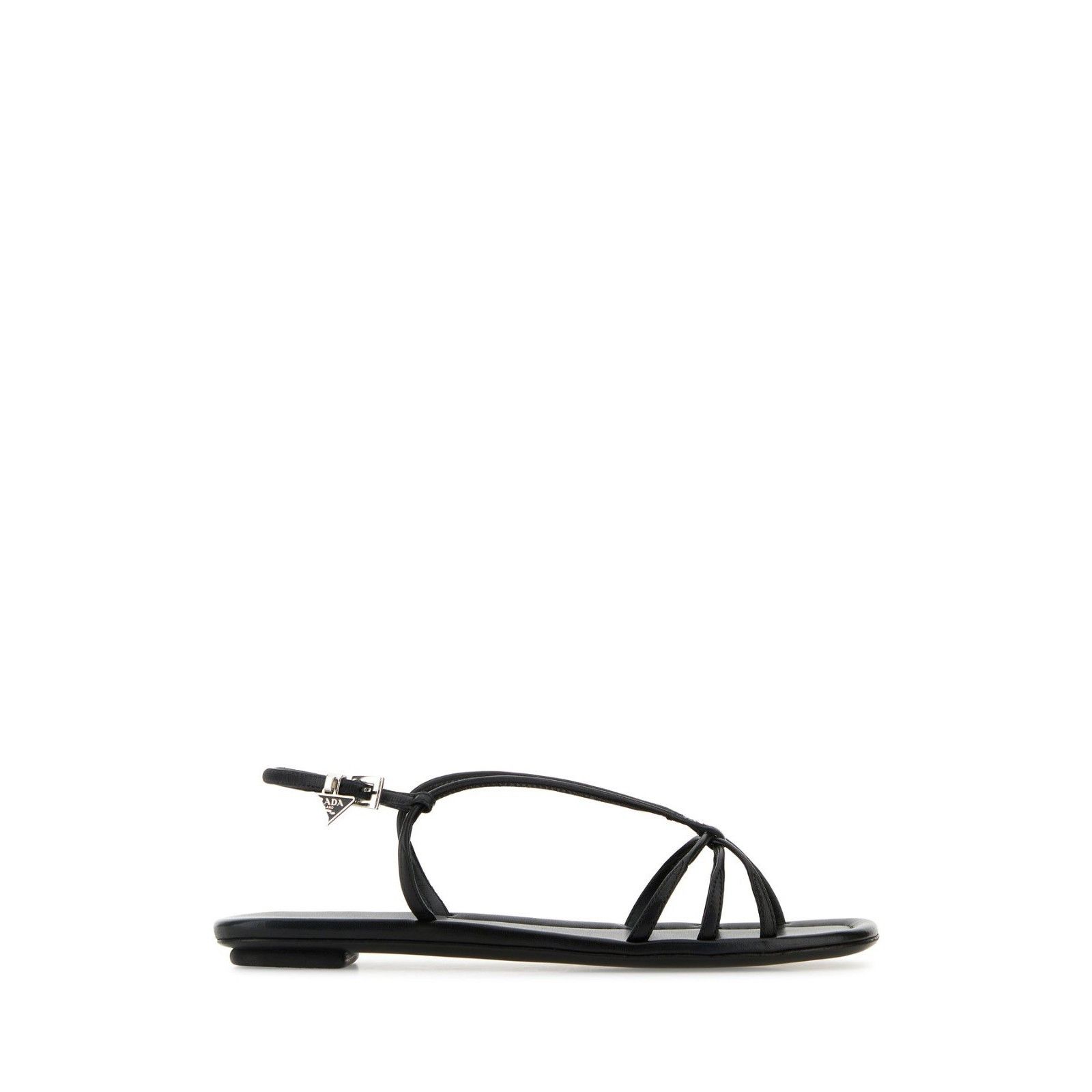 Prada PRADA Black Leather String Sandals New & Authentic (Women's Size US 11 / IT 41 - 1 Thumbnail